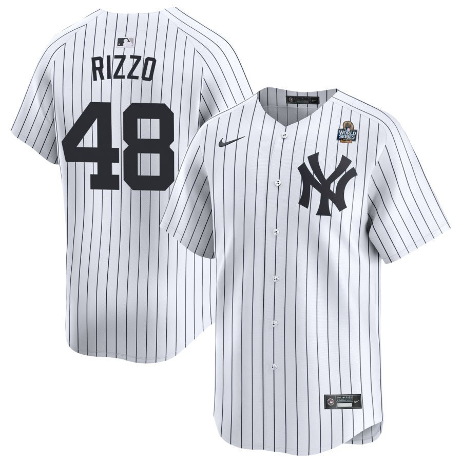 Anthony Rizzo 48 New York Yankees 2024 World Series Home Limited Player Men Baseball Jersey - White 