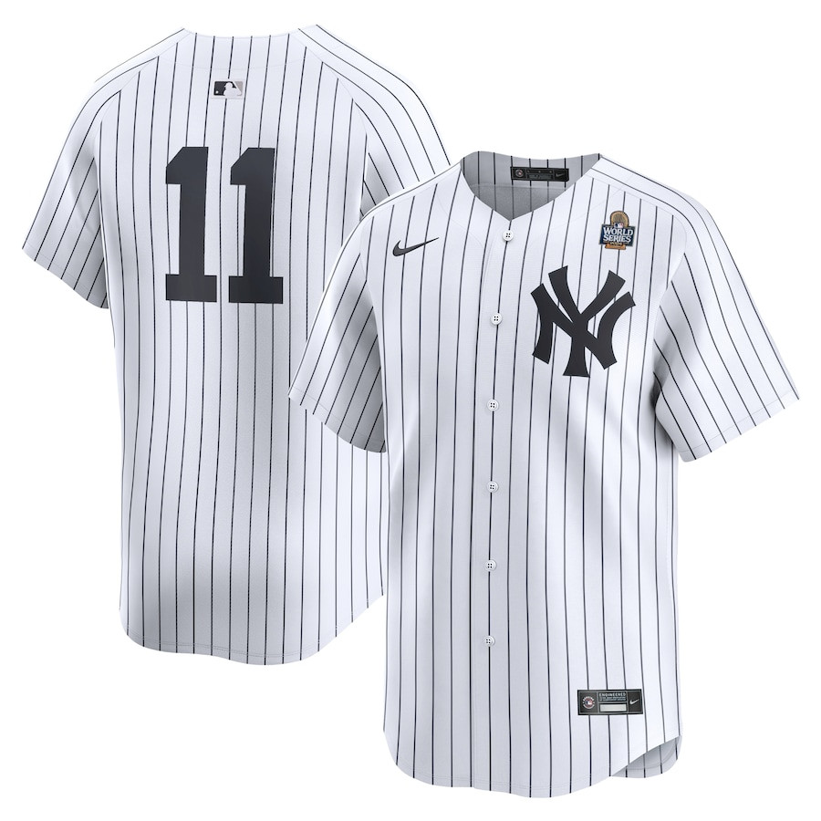 Anthony Volpe 11 New York Yankees 2024 World Series Home Limited Men Baseball Jersey - White 