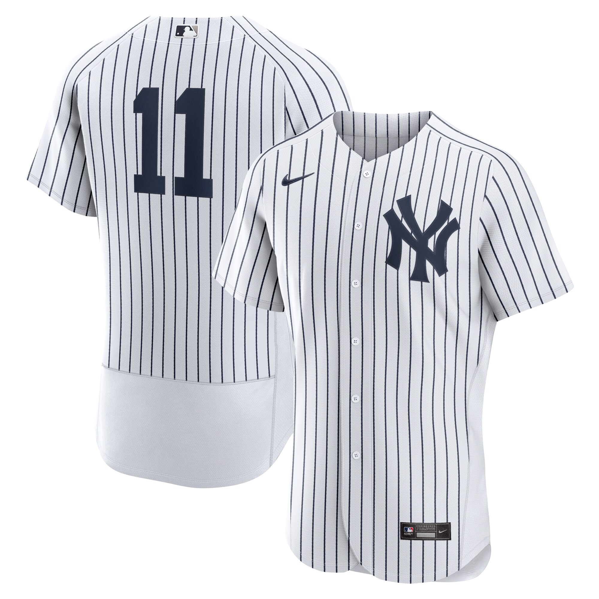 Alternative view of Anthony Volpe New York Yankees Home Authentic Baseball Jersey - White/navy