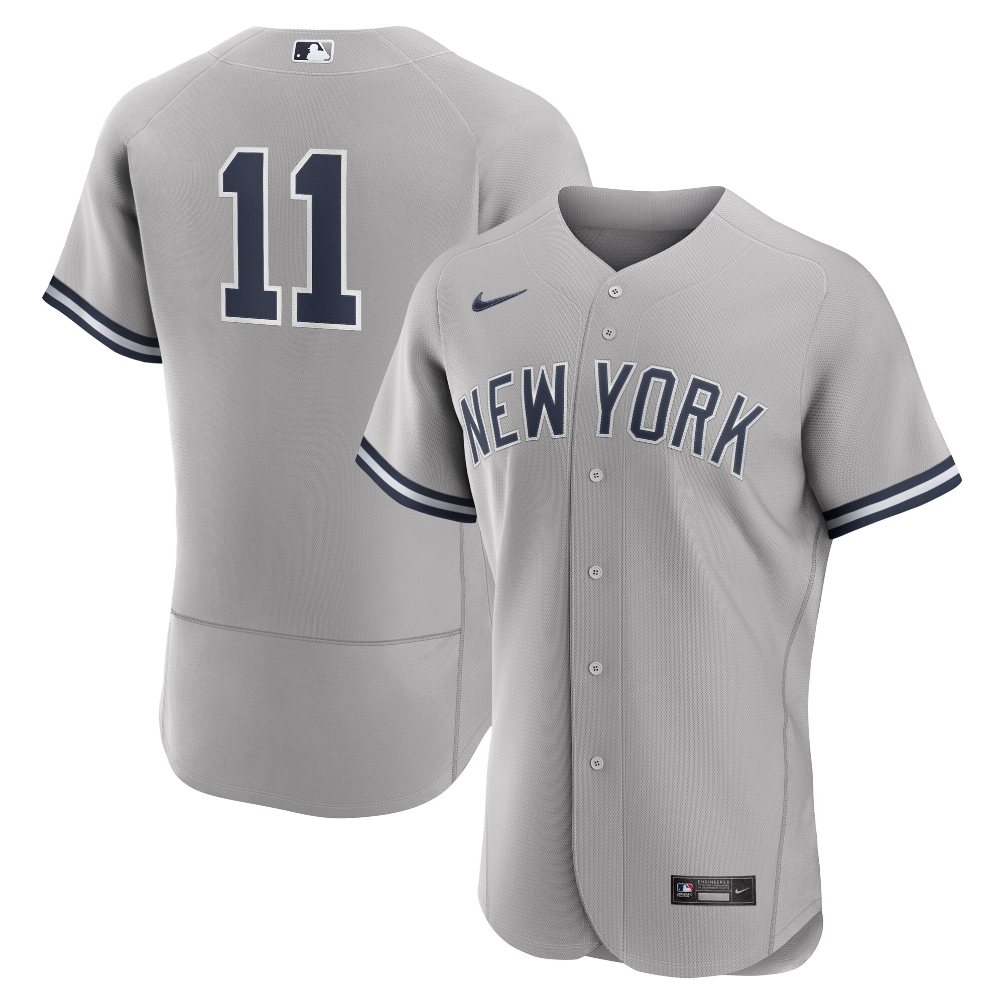 Alternative view of Anthony Volpe New York Yankees Road Authentic Baseball Jersey - Gray