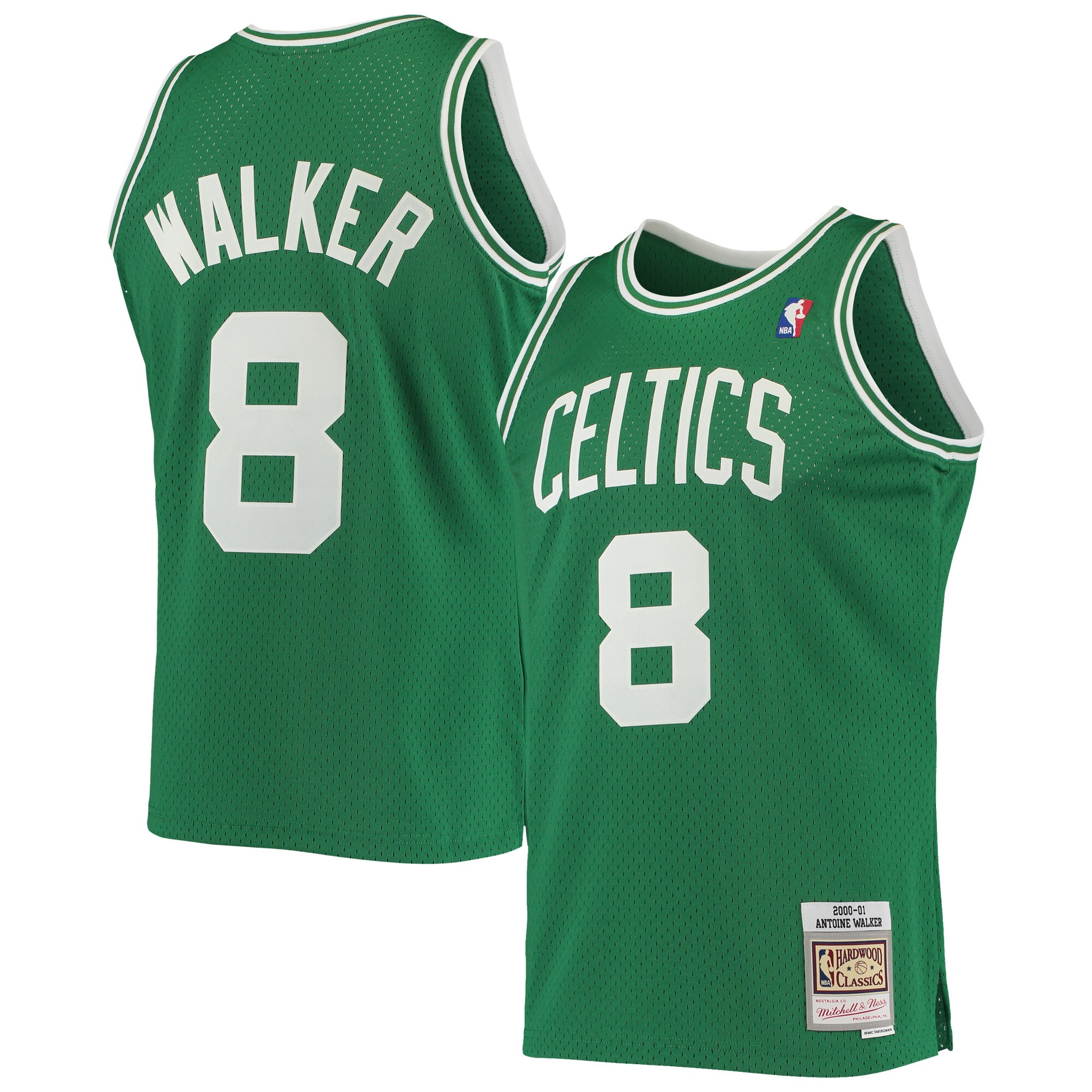 Alternative view of Antoine Walker Boston Celtics Mitchell & Ness 2001/02 Hardwood Classics Swingman Basketball Jersey - Kelly Green