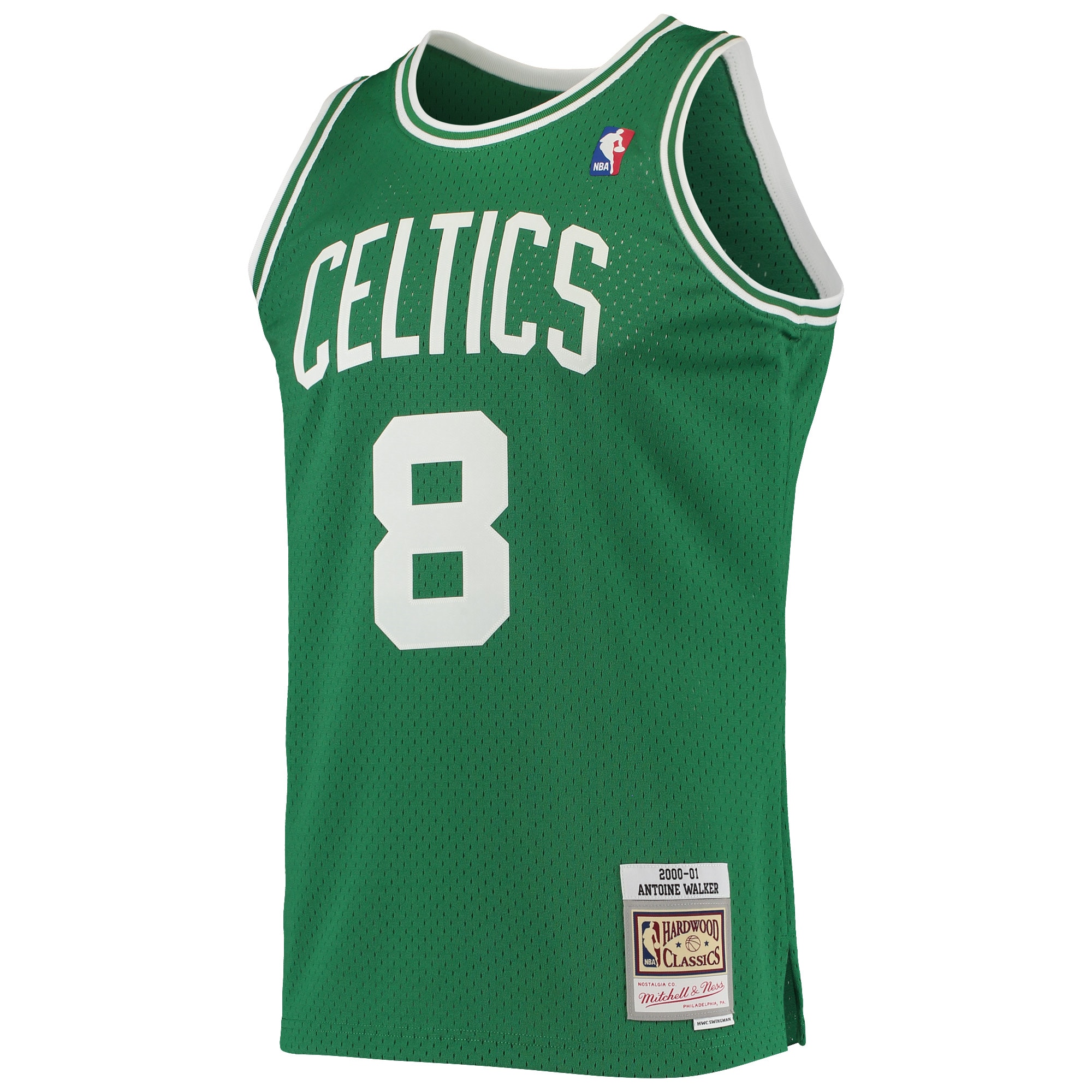 Alternative view of Antoine Walker Boston Celtics Mitchell & Ness 2001/02 Hardwood Classics Swingman Basketball Jersey - Kelly Green