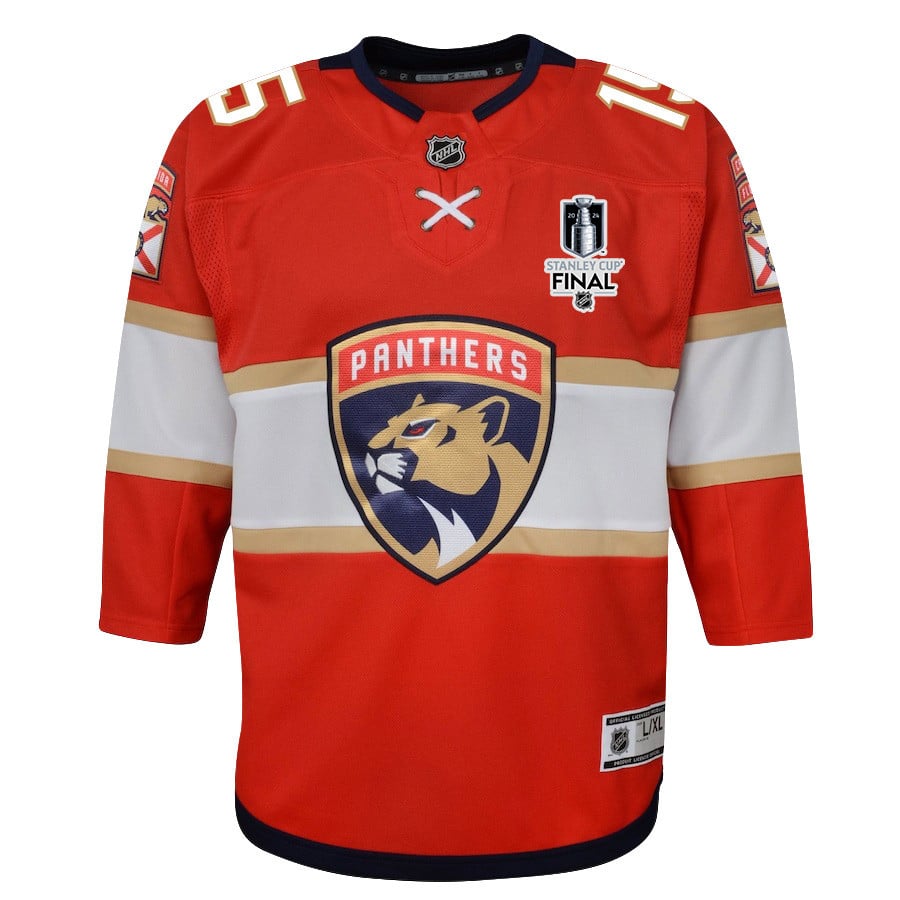 Alternative view of Anton Lundell 15 Florida Panthers 2024 STANLEY CUP Final Youth Home Breakaway Hockey Jersey - Red - JS128 