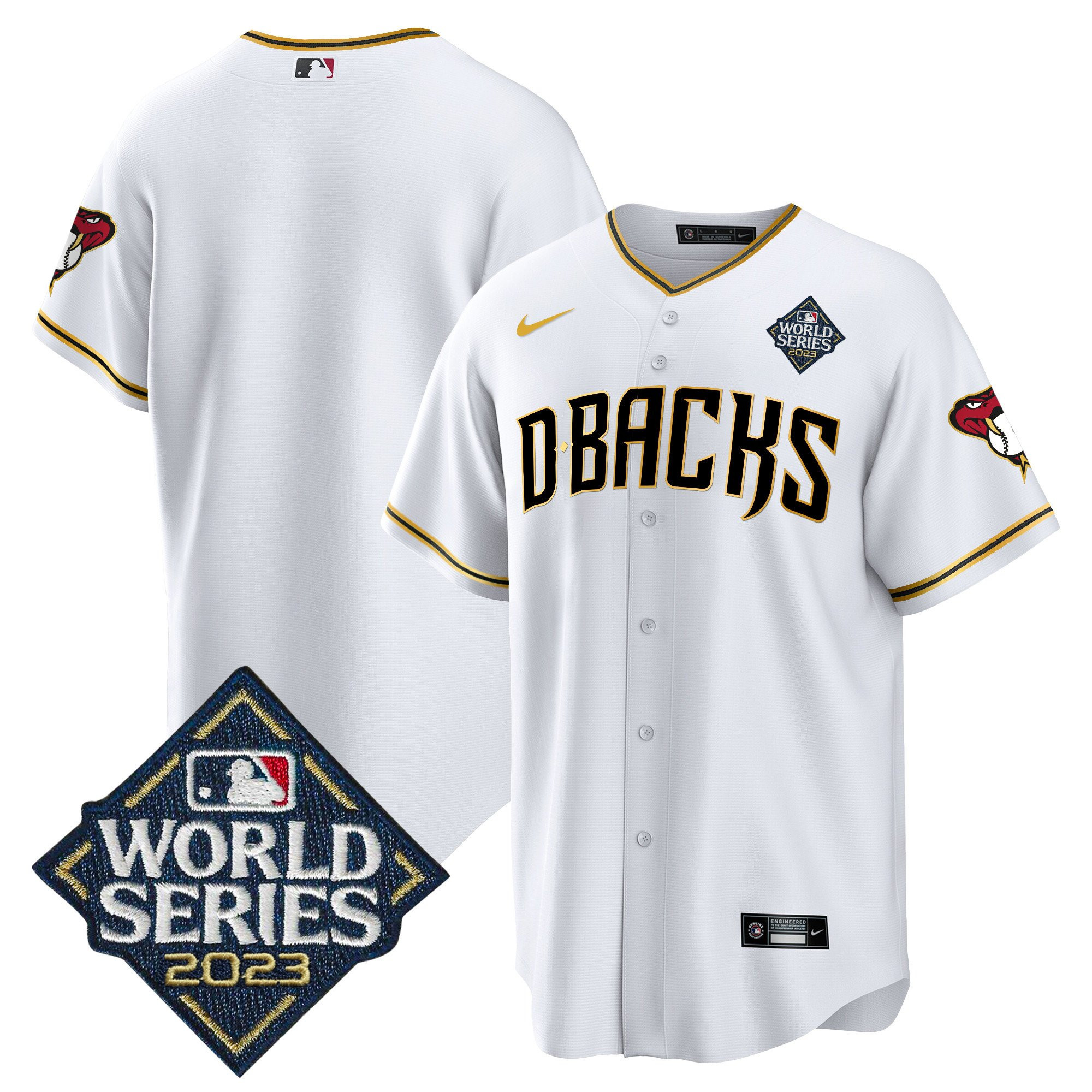 Arizona Diamondbacks 2023 World Series Men Baseball Jersey - White Gold