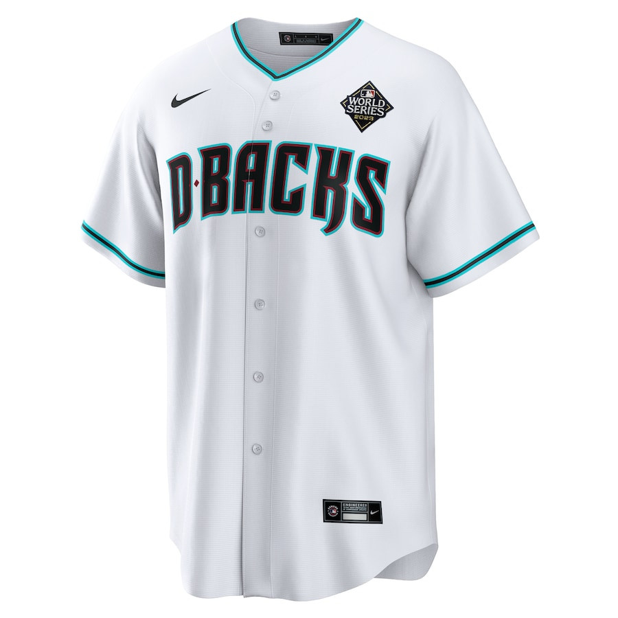 Alternative view of Arizona Diamondbacks 2023 World Series Men Baseball Jersey - White