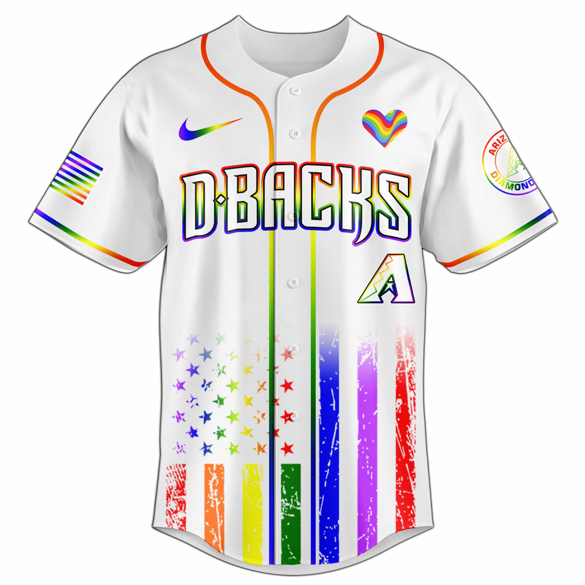 Alternative view of Arizona Diamondbacks Mlb X Happy Pride Month Limited Edition Jersey 2025