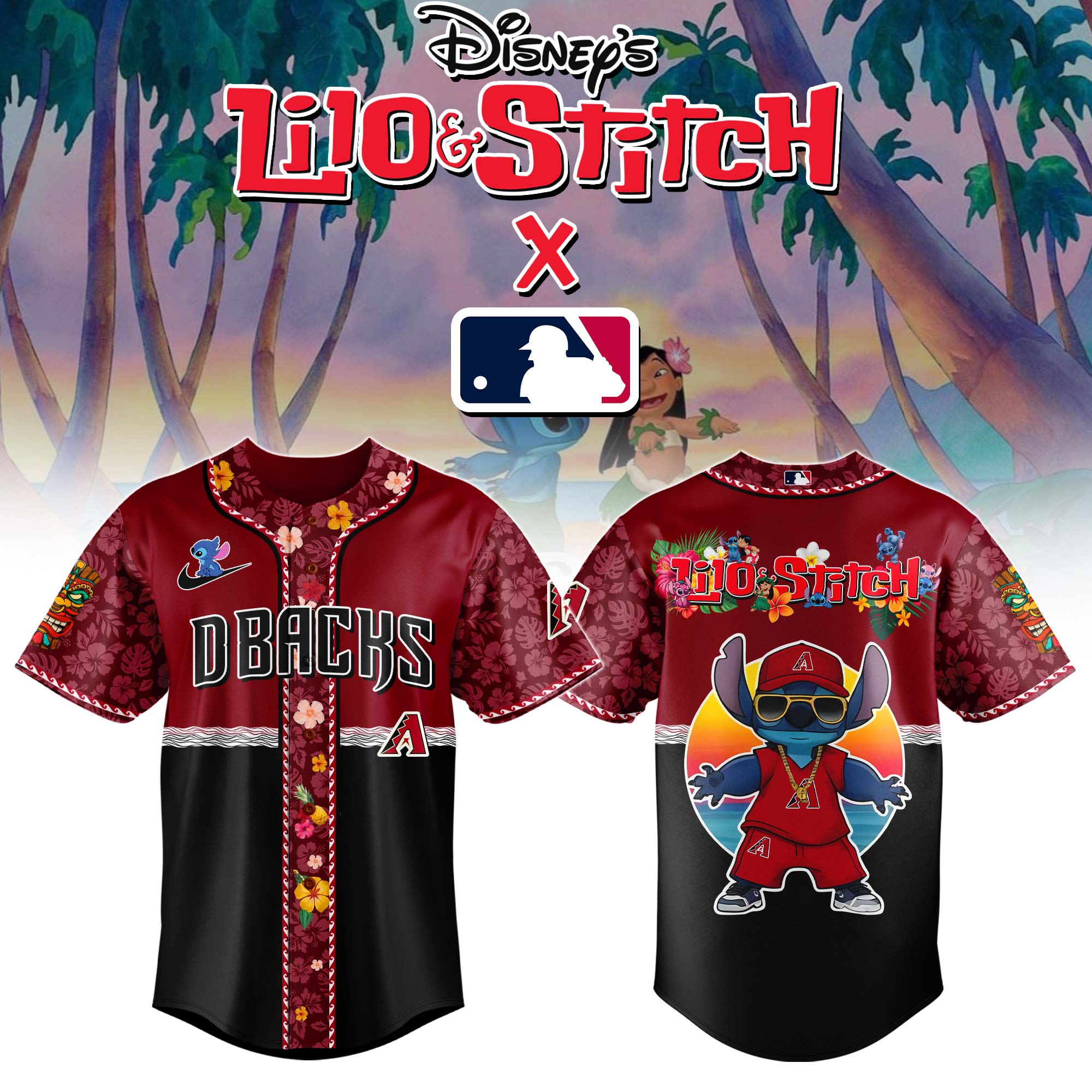Arizona Diamondbacks Mlb X Lilo & Stitch Jersey