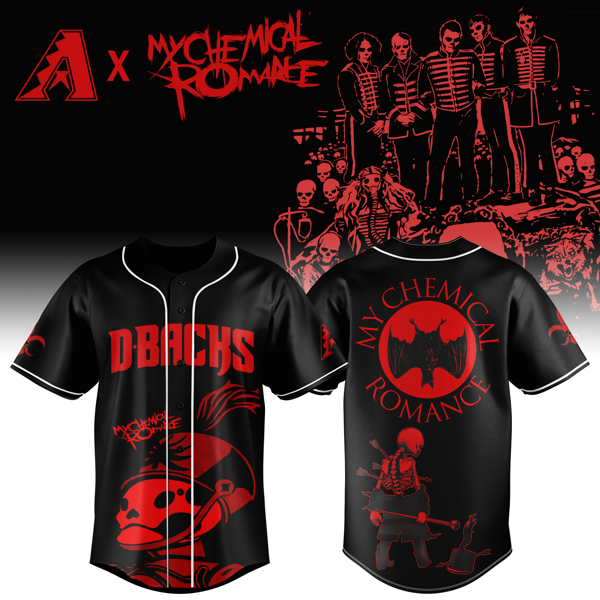 Arizona Diamondbacks Mlb X My Chemical Romance Baseball Jersey