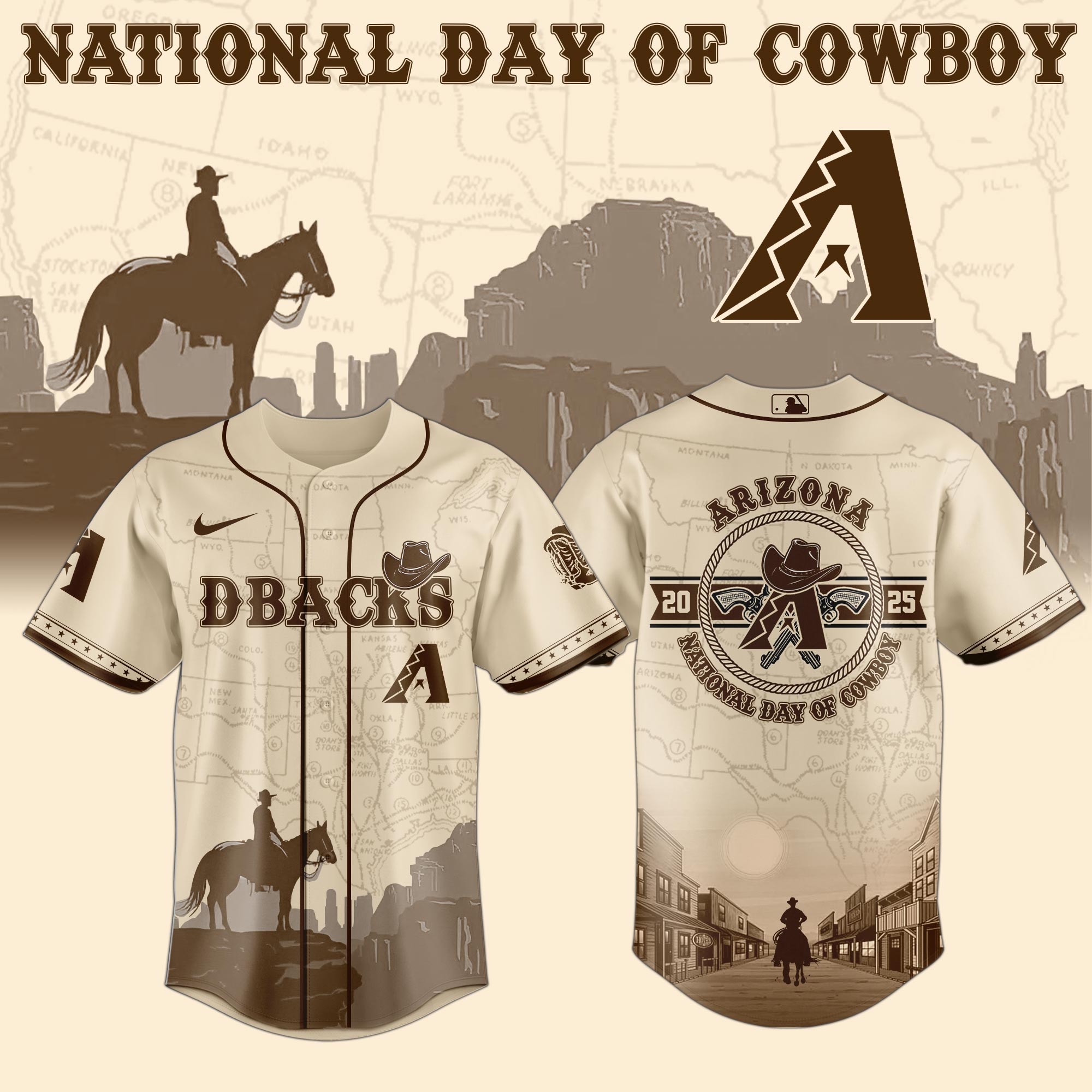 Arizona Diamondbacks Mlb X National Day Of Cowboy Baseball Jersey