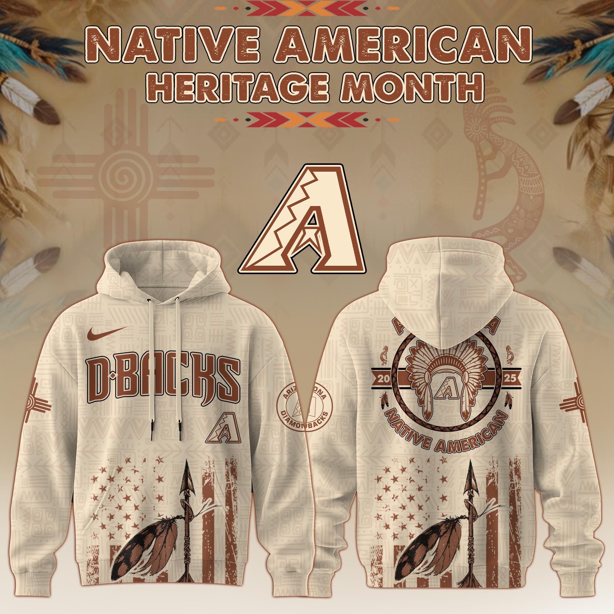 Arizona Diamondbacks Mlb X Native American Heritage Month Mlb Collaboration Custom Hoodie