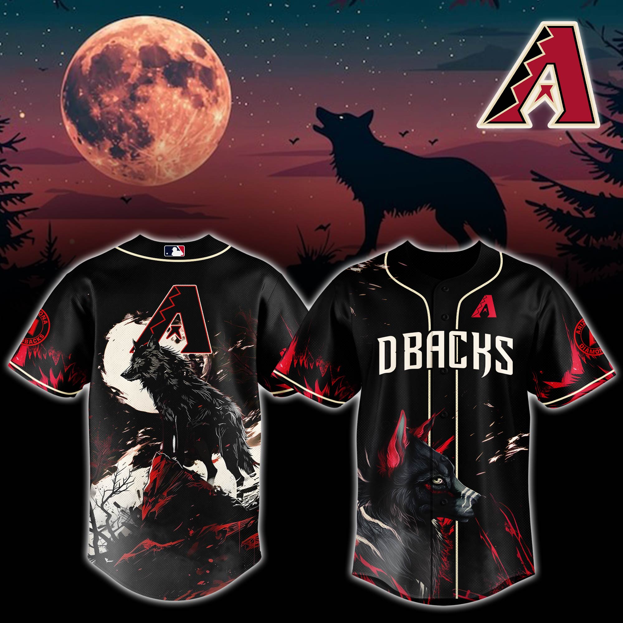 Arizona Diamondbacks Mlb X Wolf Baseball Jersey