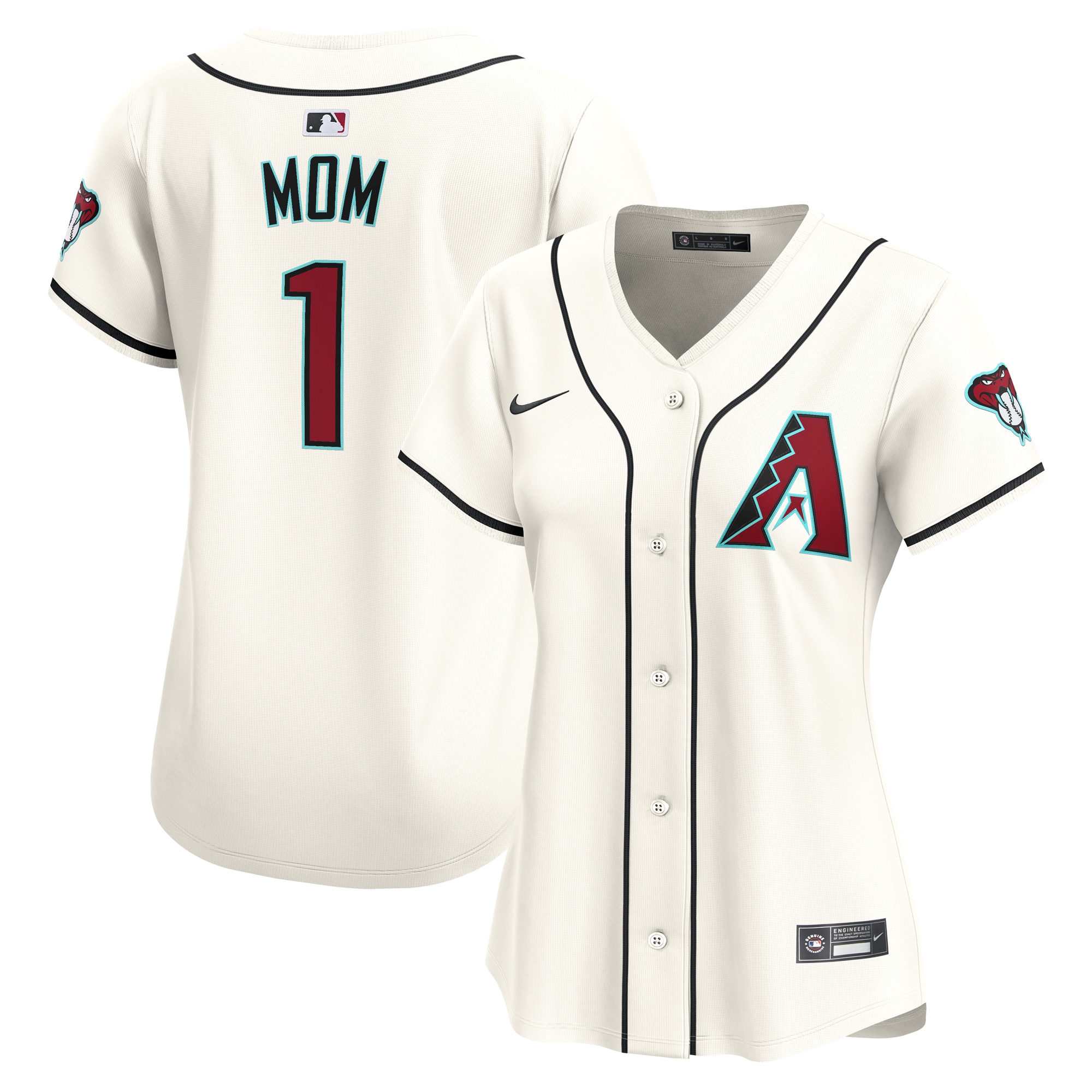 Arizona Diamondbacks Women's #1 Mom Home Limited Jersey - White