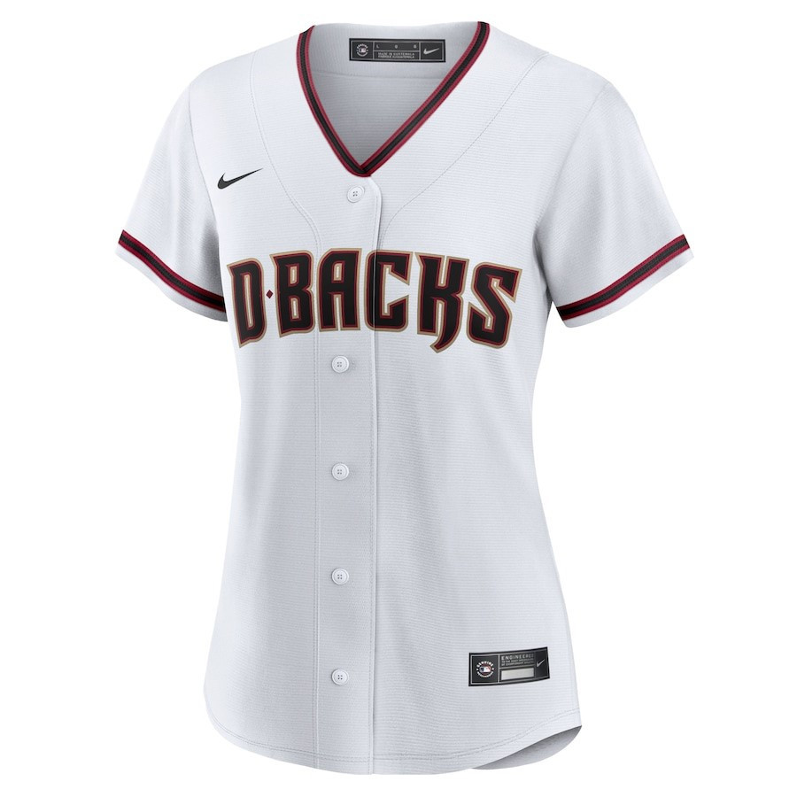 Alternative view of Arizona Diamondbacks Women's Home Blank Jersey - White