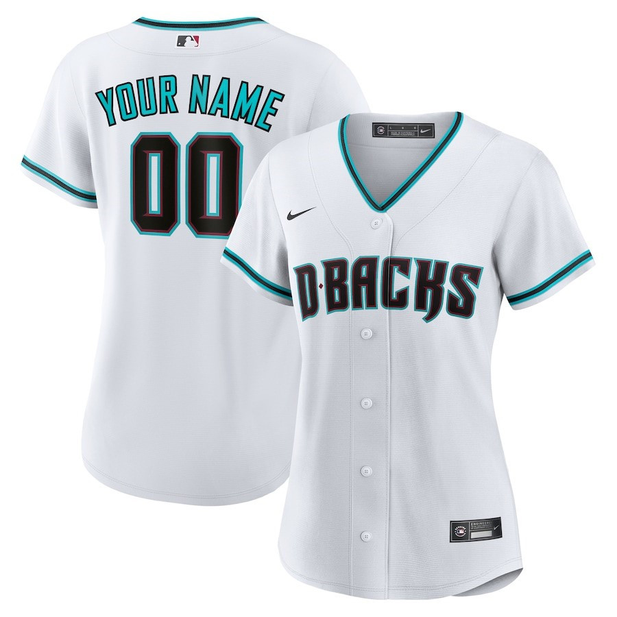 Arizona Diamondbacks Women's Home Custom Baseball Jersey - White