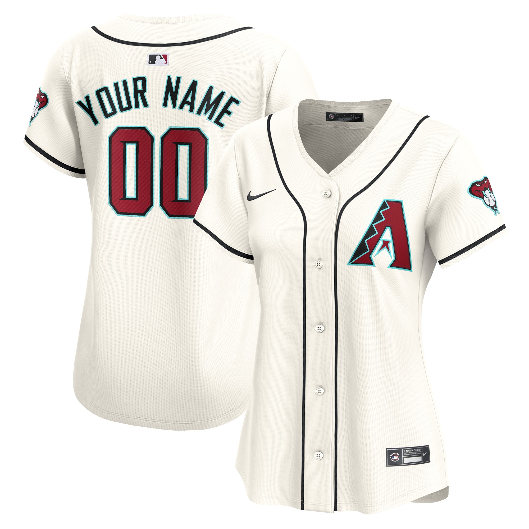 Arizona Diamondbacks Women's Home Limited Custom Baseball Jersey - White