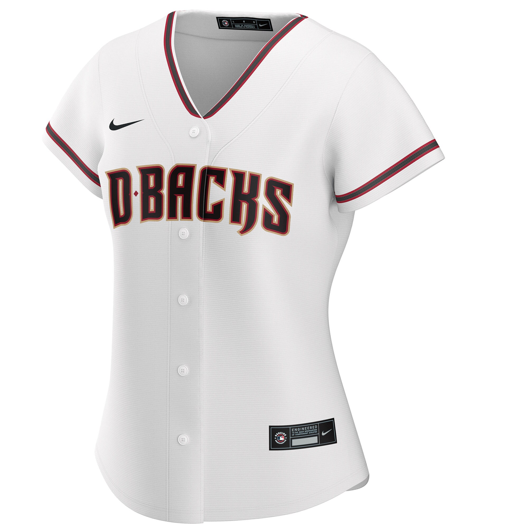 Alternative view of Arizona Diamondbacks Women's Home Replica Custom Baseball Jersey - White