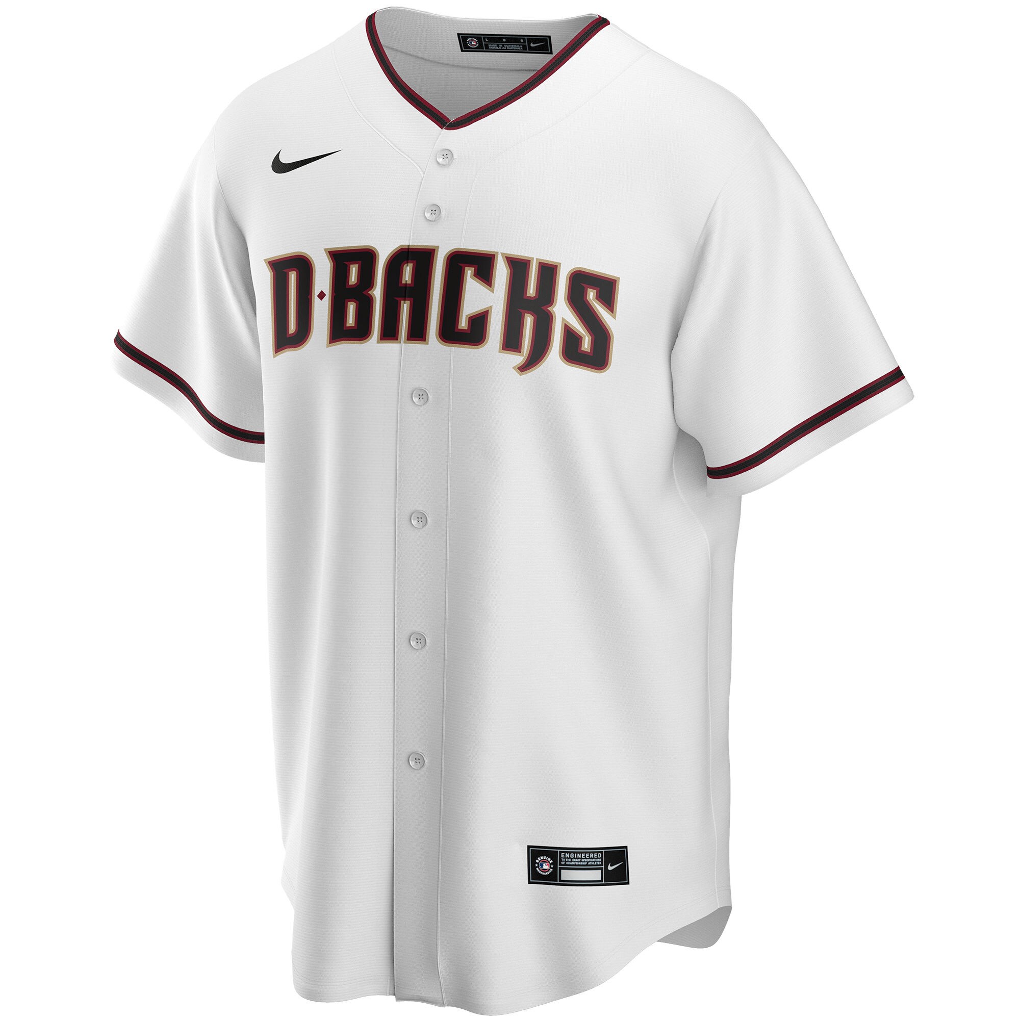 Alternative view of Arizona Diamondbacks Youth Home Replica Custom Jersey - White