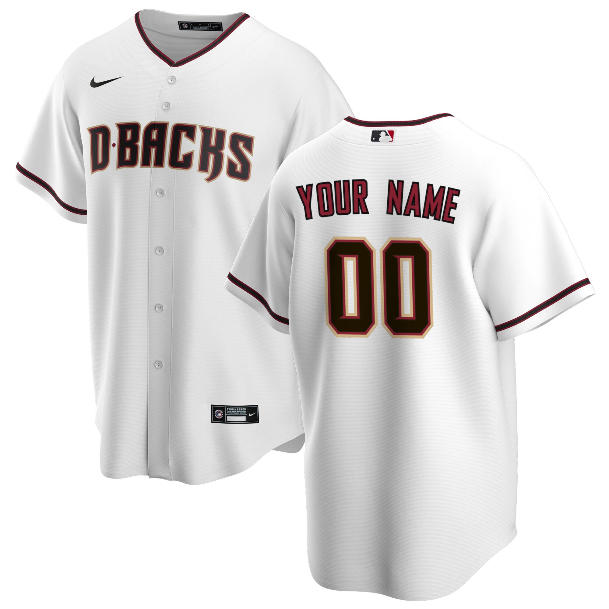 Arizona Diamondbacks Youth Home Replica Custom Jersey - White