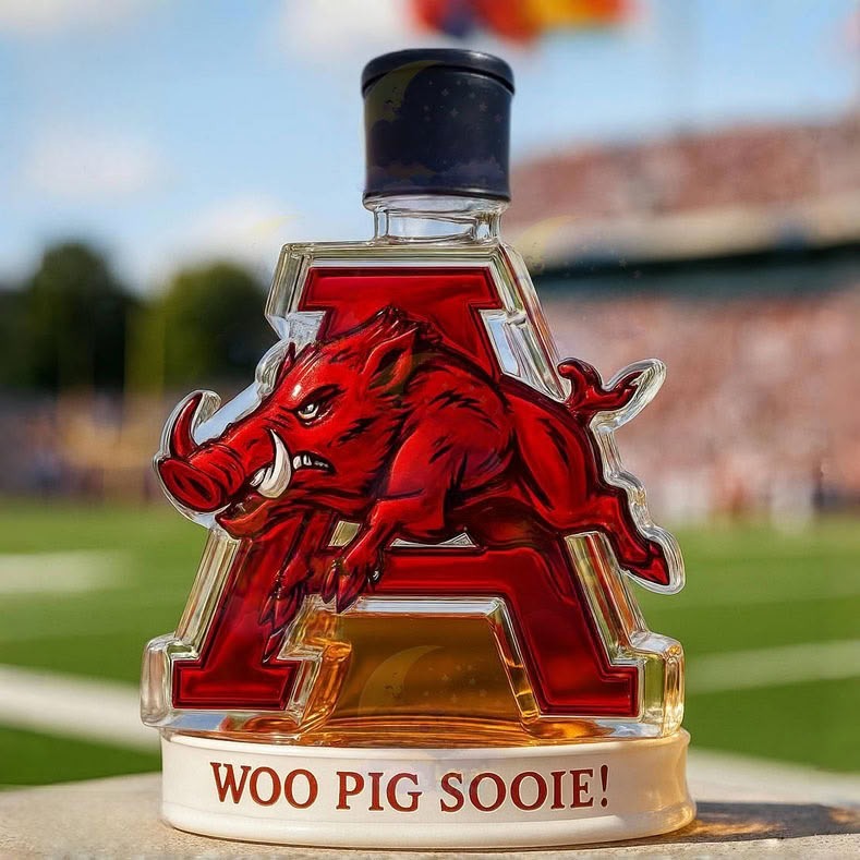 Arkansas Razorbacks Whiskey Bottle Premium Home Decor Display - Image 4