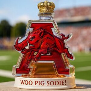 Arkansas Razorbacks Whiskey Bottle Premium Home Decor Display