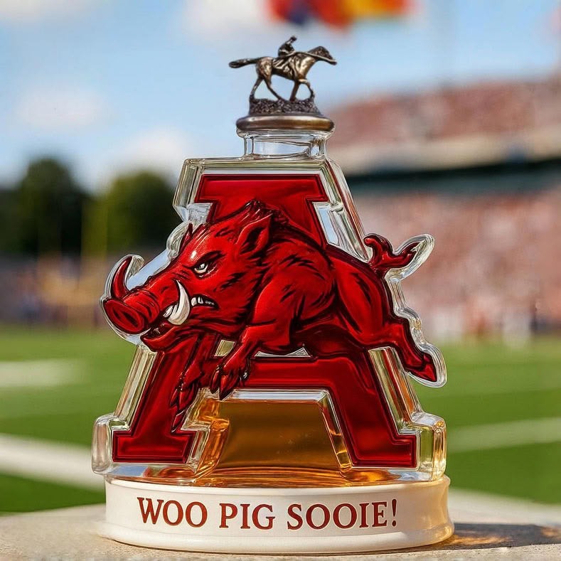 Arkansas Razorbacks Whiskey Bottle Premium Home Decor Display - Image 3