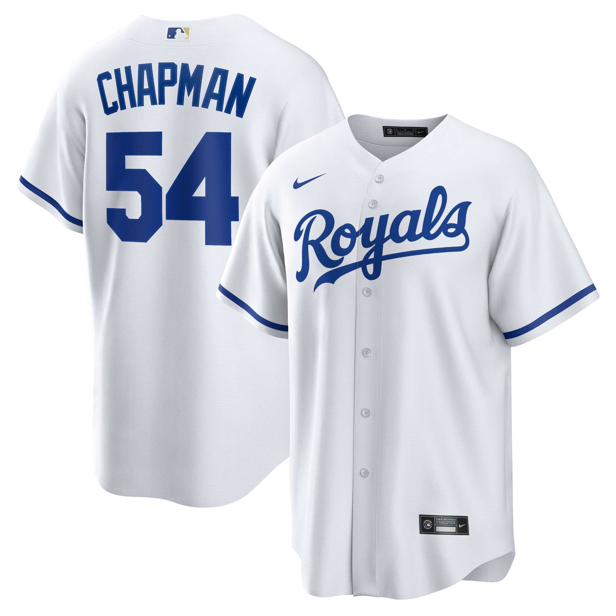 Aroldis Chapman Kansas City Royals Home Replica Player Baseball Jersey - White