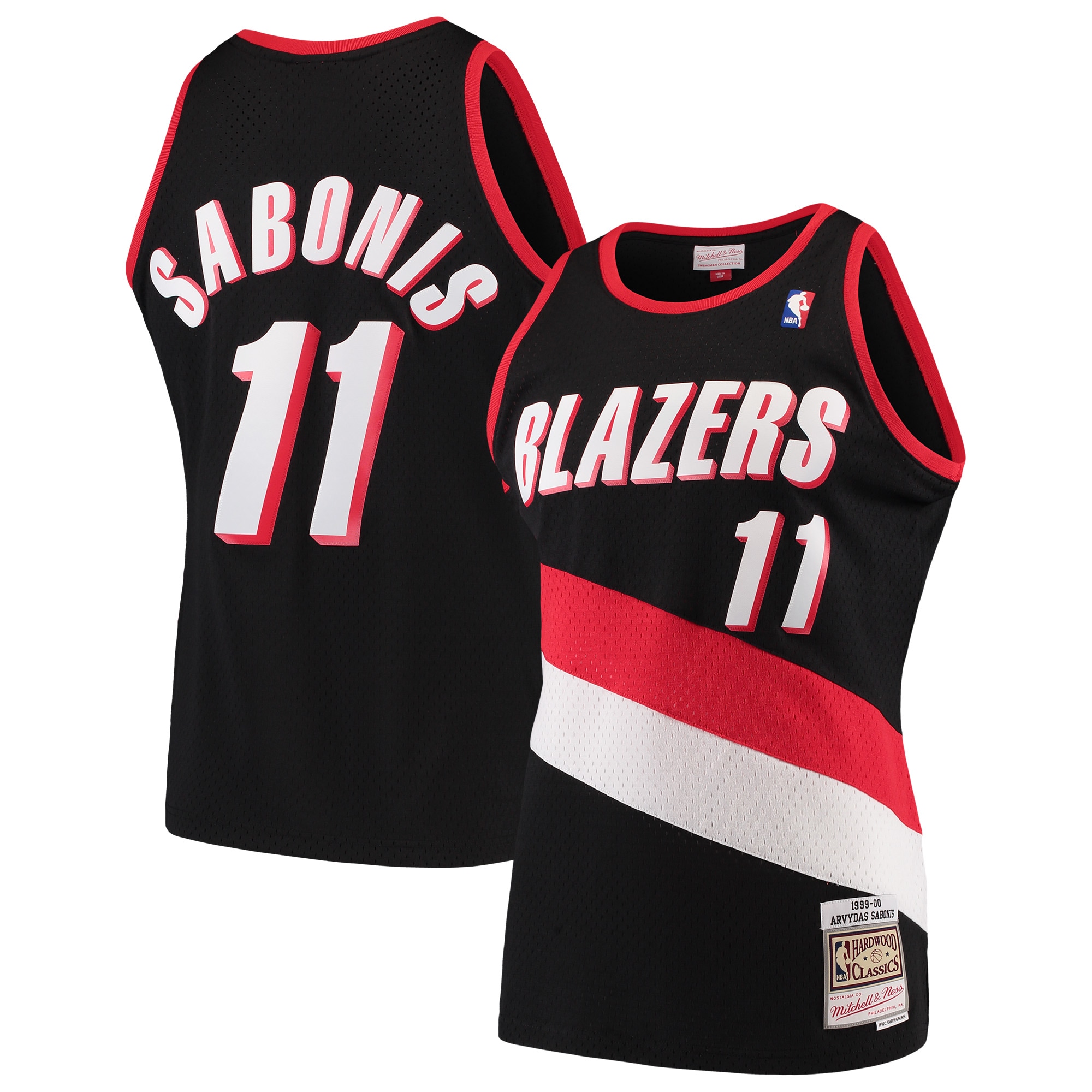 Arvydas Sabonis Portland Trail Blazers Mitchell & Ness Hardwood Classics Swingman Basketball Jersey - Black