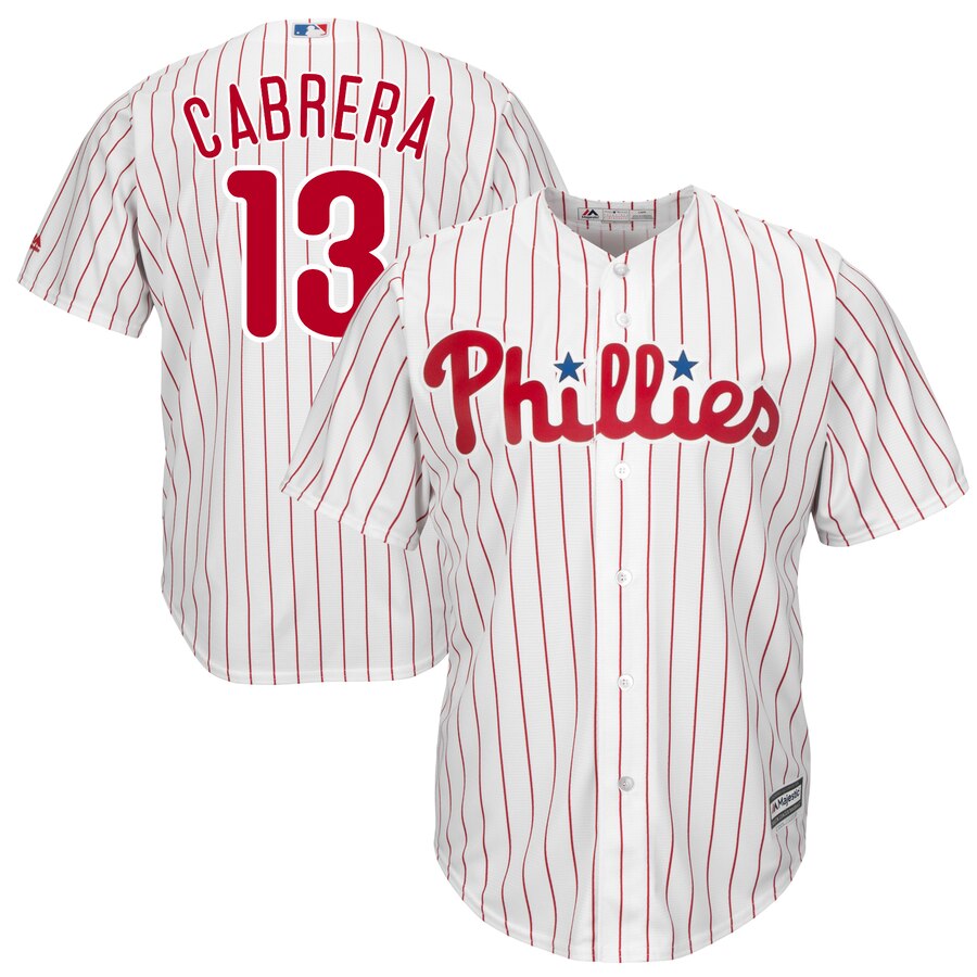Asdrubal Cabrera Philadelphia Phillies Majestic Home Official Cool Base Player Baseball Jersey – White