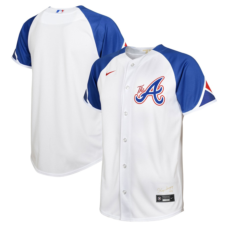 Atlanta Braves 2023 City Connect Youth Baseball Jersey - White - JS694