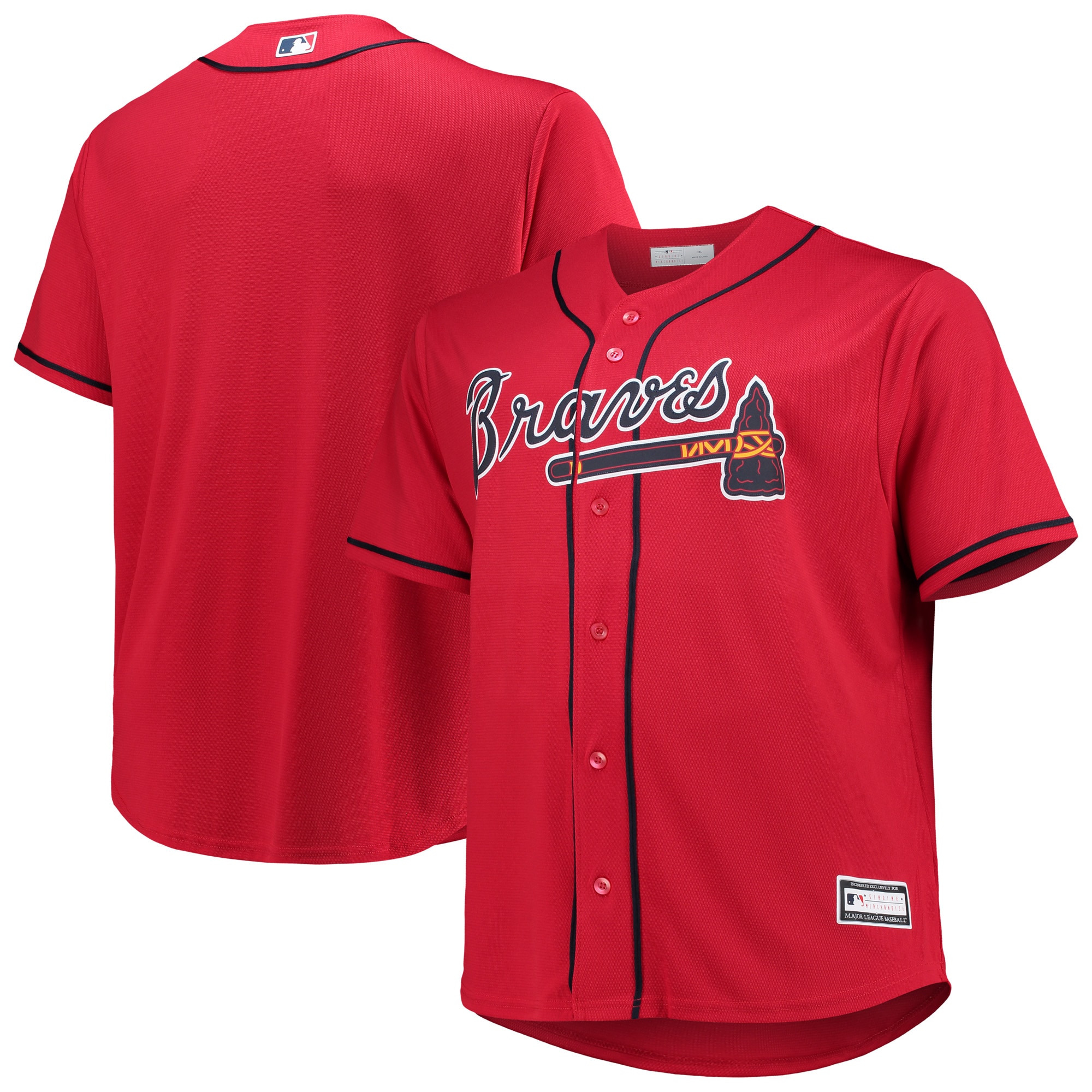 Atlanta Braves Big & Tall Replica Alternate Team Jersey - Red