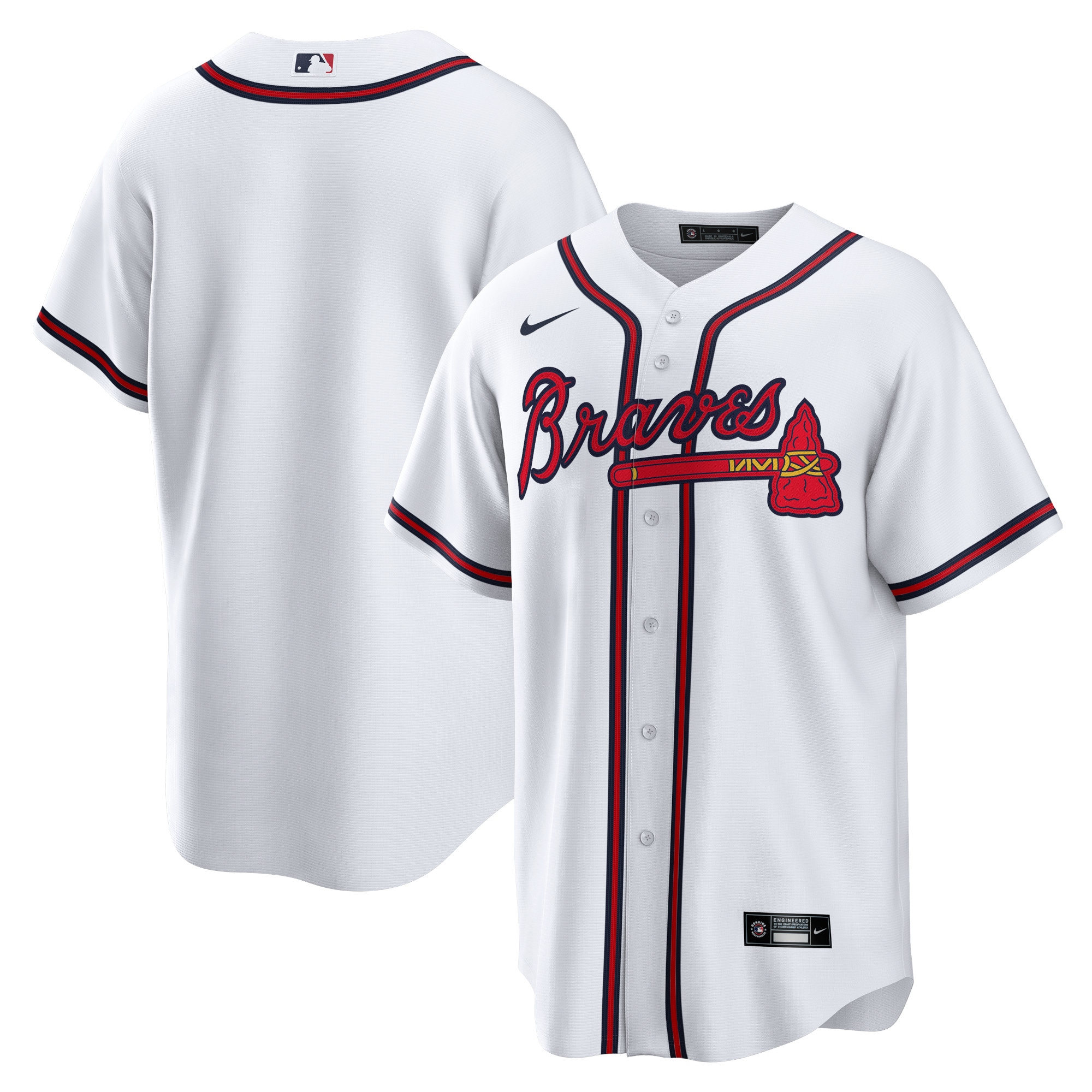 Atlanta Braves Home Blank Replica Baseball Jersey - White