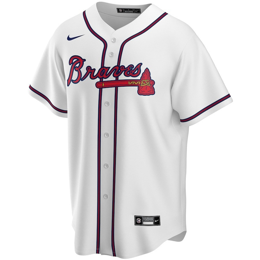 Alternative view of Atlanta Braves Home Custom Men Baseball Jersey - White - JS534
