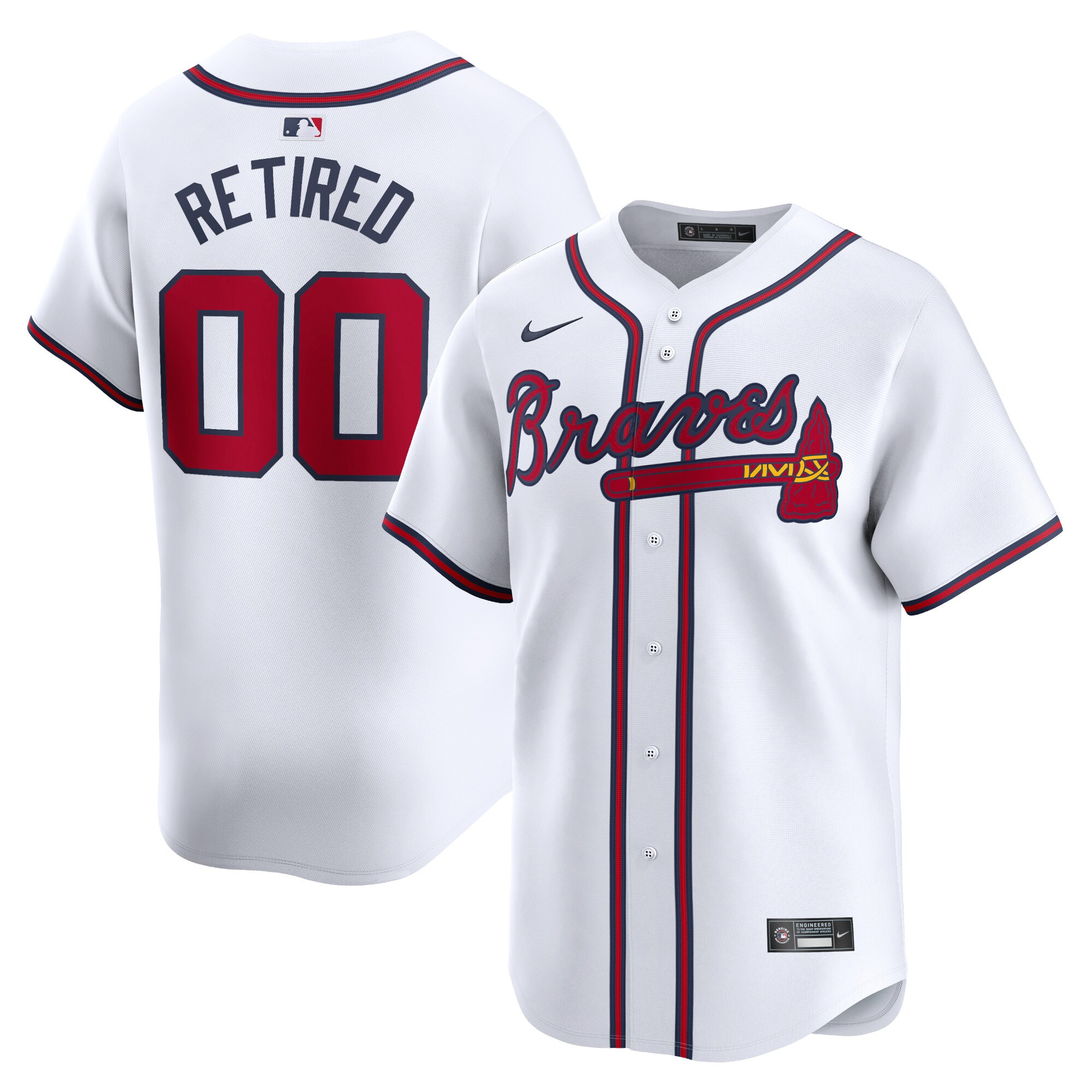 Atlanta Braves Home Limited Pick-a-player Retired Roster Baseball Jersey - White