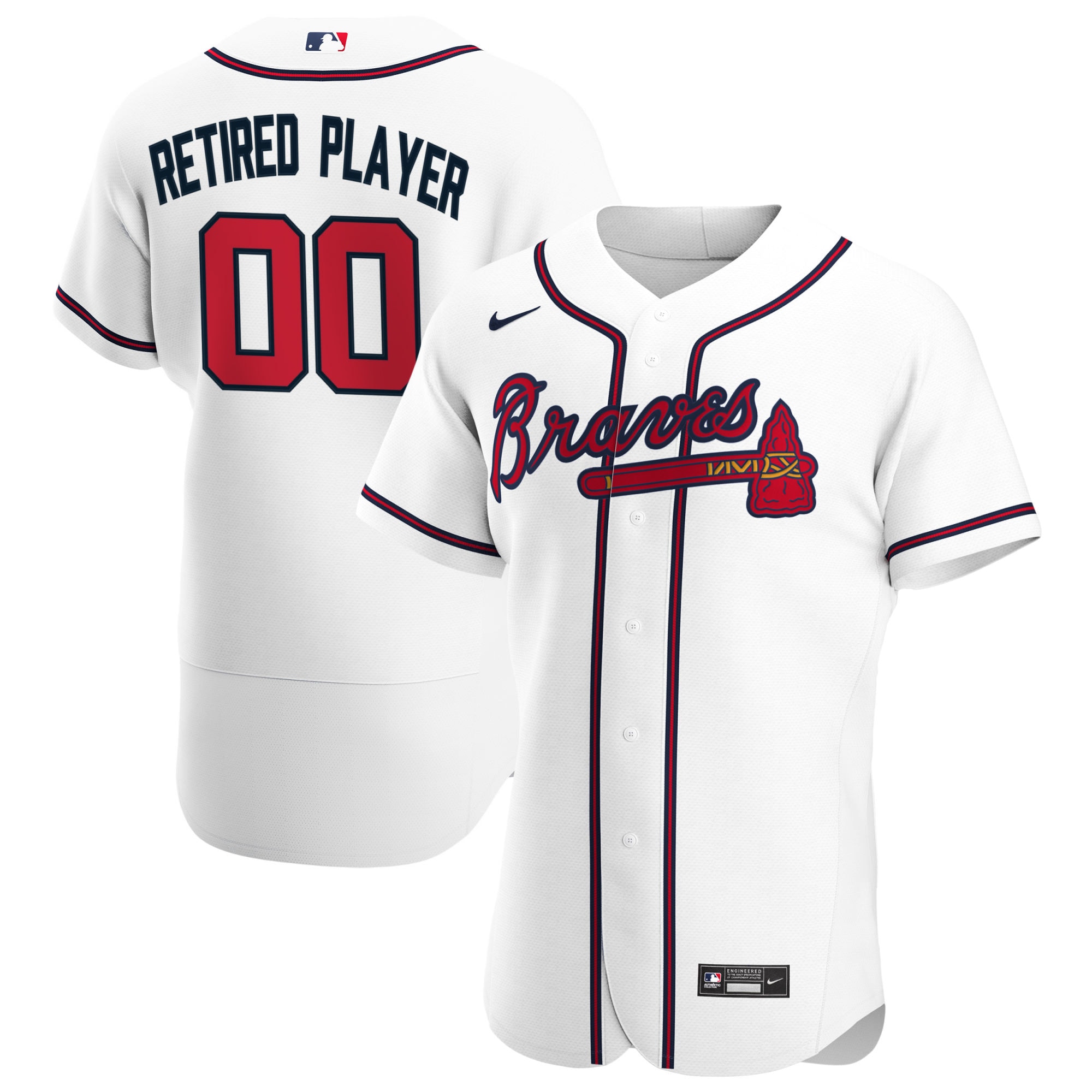 Atlanta Braves Home Pick-a-player Retired Roster Authentic Baseball Jersey - White