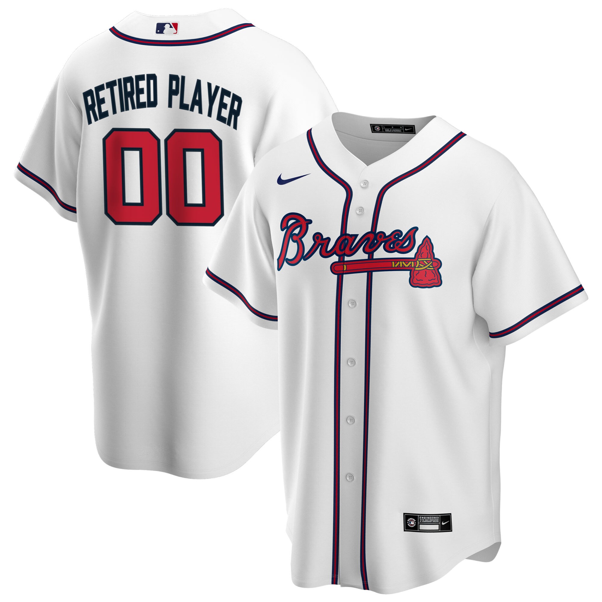Atlanta Braves Home Pick-a-player Retired Roster Replica Baseball Jersey - White