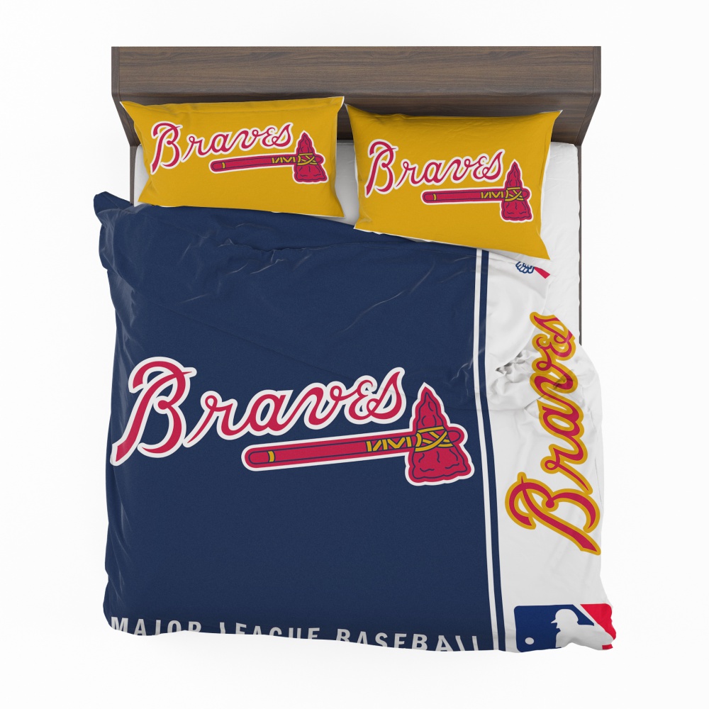Alternative view of Atlanta Braves MLB Baseball National League Bedding Set - Custom Bedding Set
