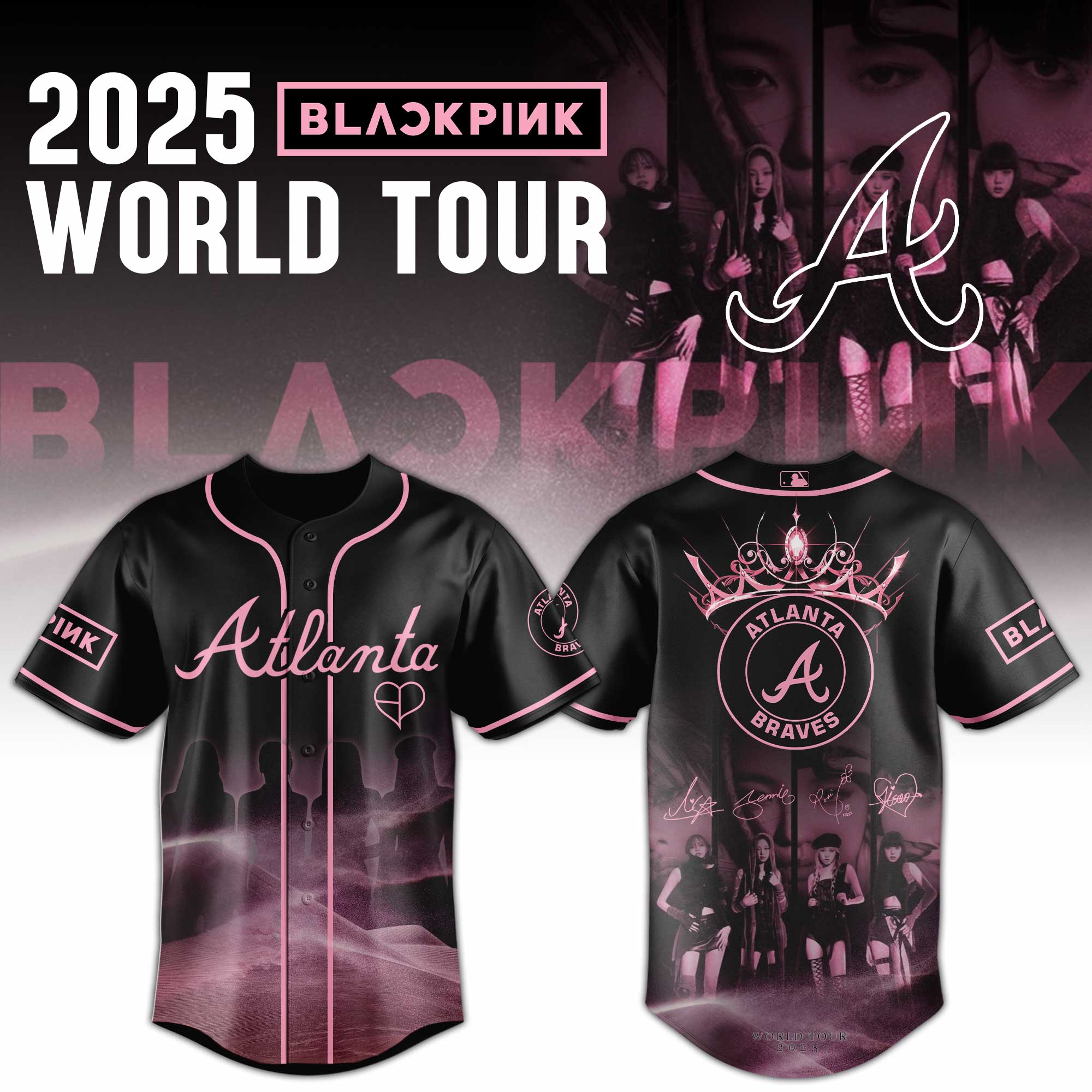 Atlanta Braves Mlb X Blackpink 2025 World Tour Baseball Jersey