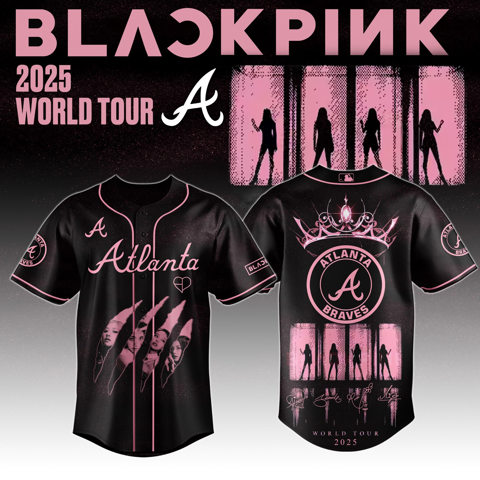 Atlanta Braves Mlb X Blackpink All Star Baseball Jersey