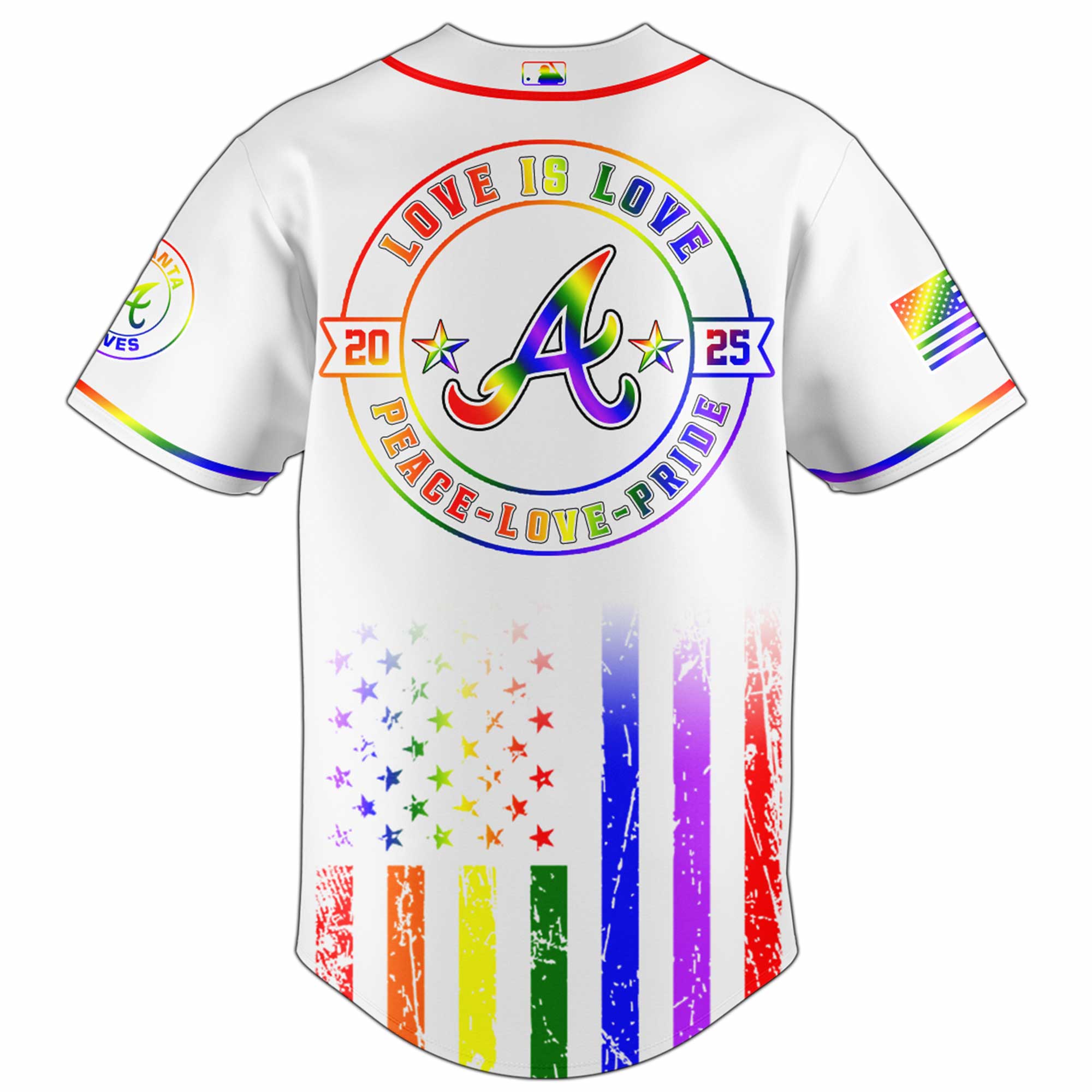 Alternative view of Atlanta Braves Mlb X Happy Pride Month Limited Edition Jersey 2025