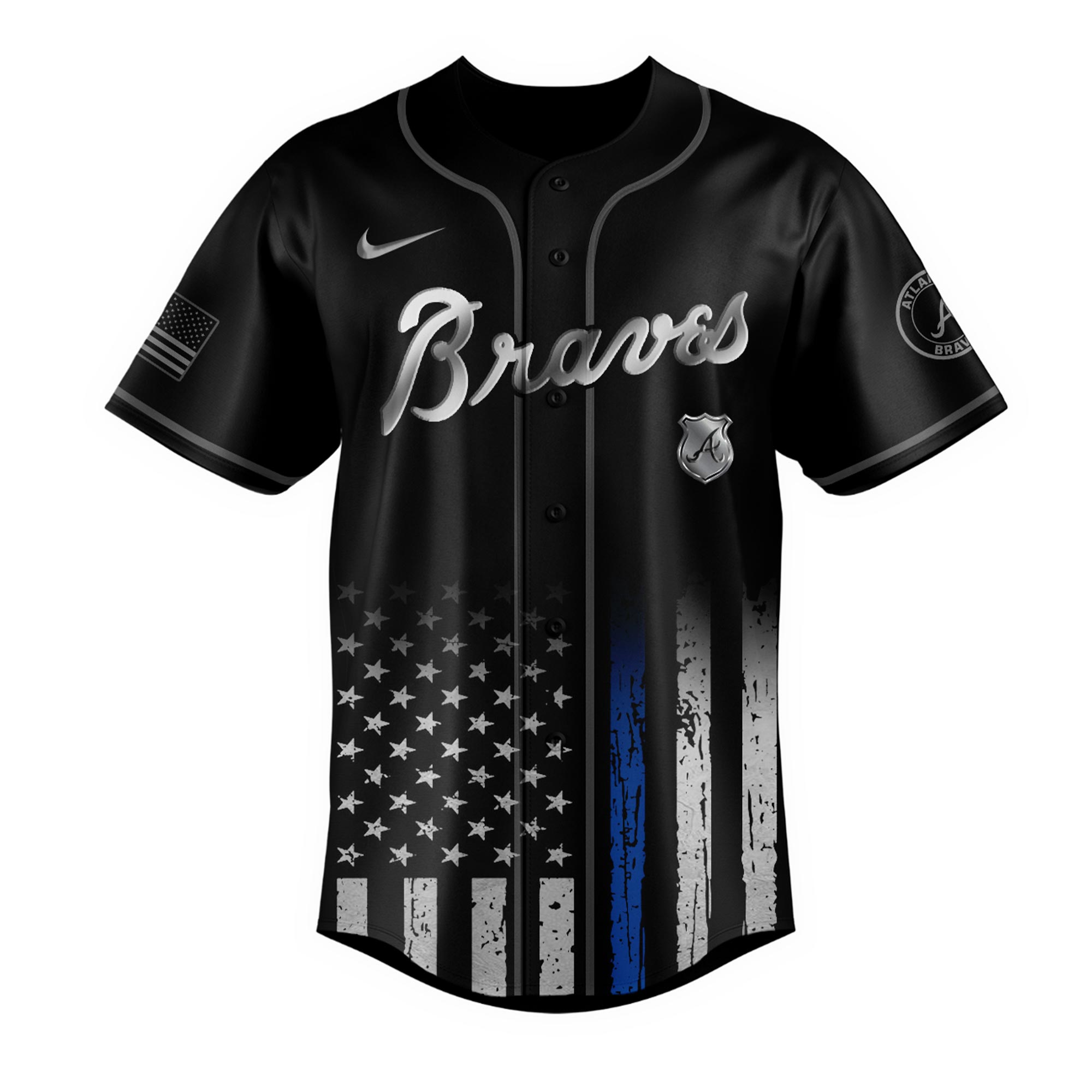 Alternative view of Atlanta Braves Mlb X Law Enforcement Night Edition Jersey 2025