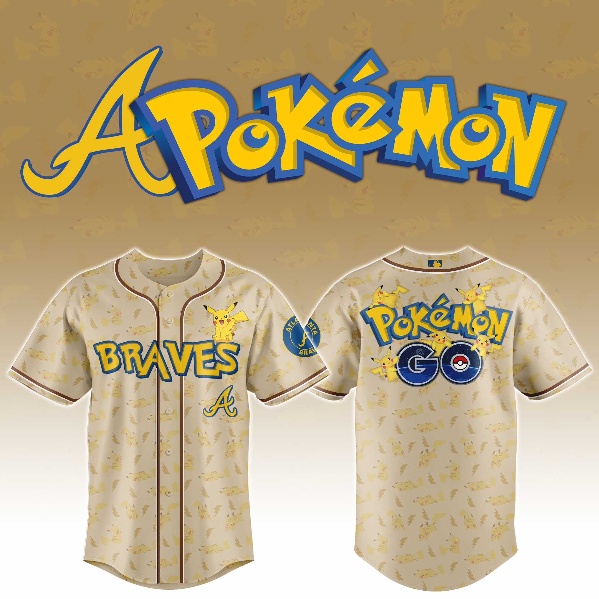 Atlanta Braves Mlb X Pokemon Go Baseball Jersey