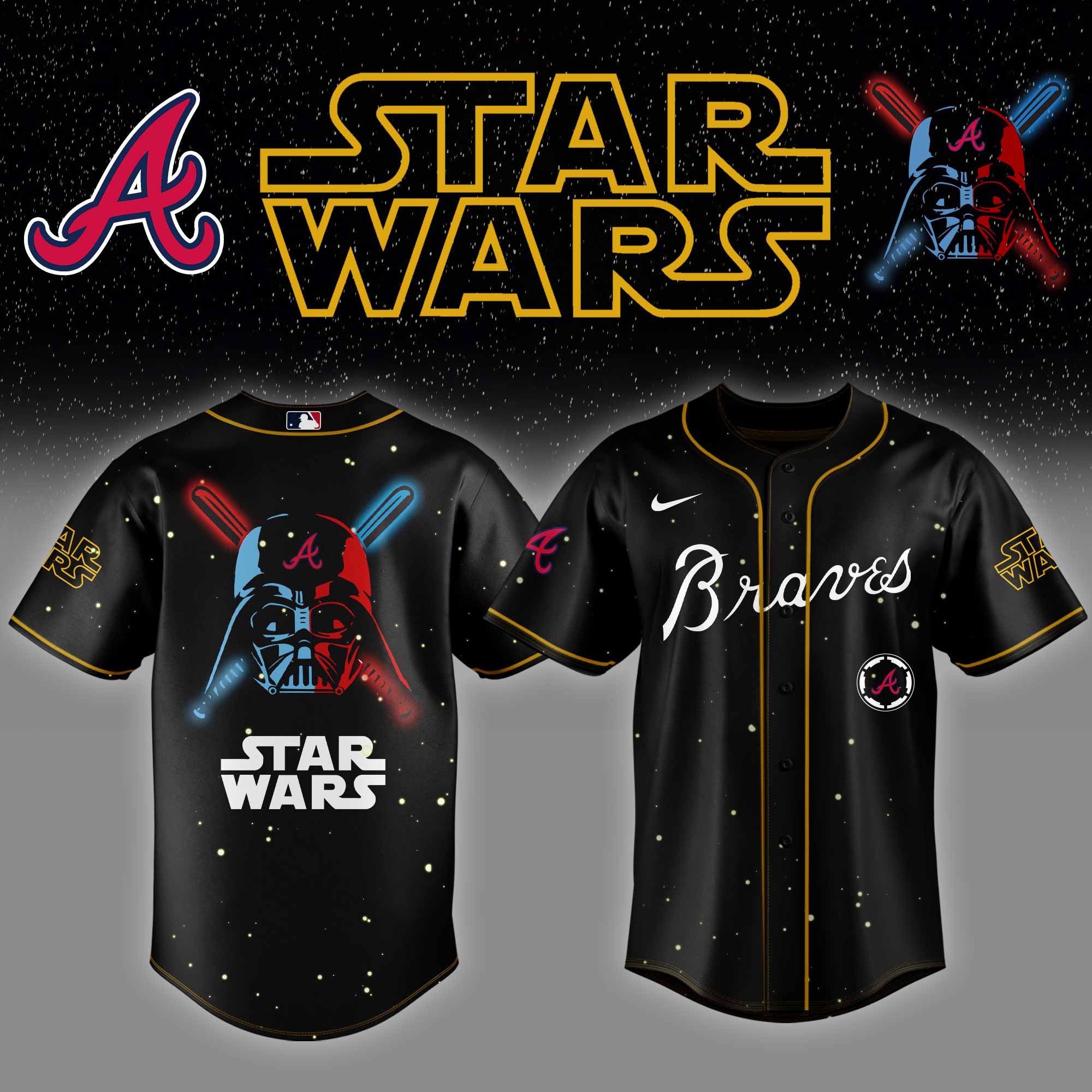 Atlanta Braves Mlb X Starwars Baseball Jersey