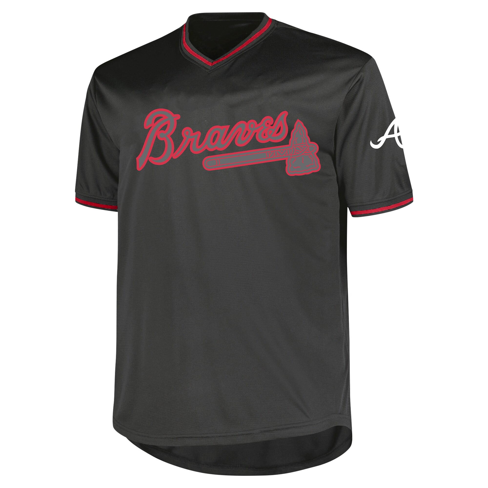 Alternative view of Atlanta Braves Profile Big & Tall Pop Fashion Baseball Jersey - Charcoal