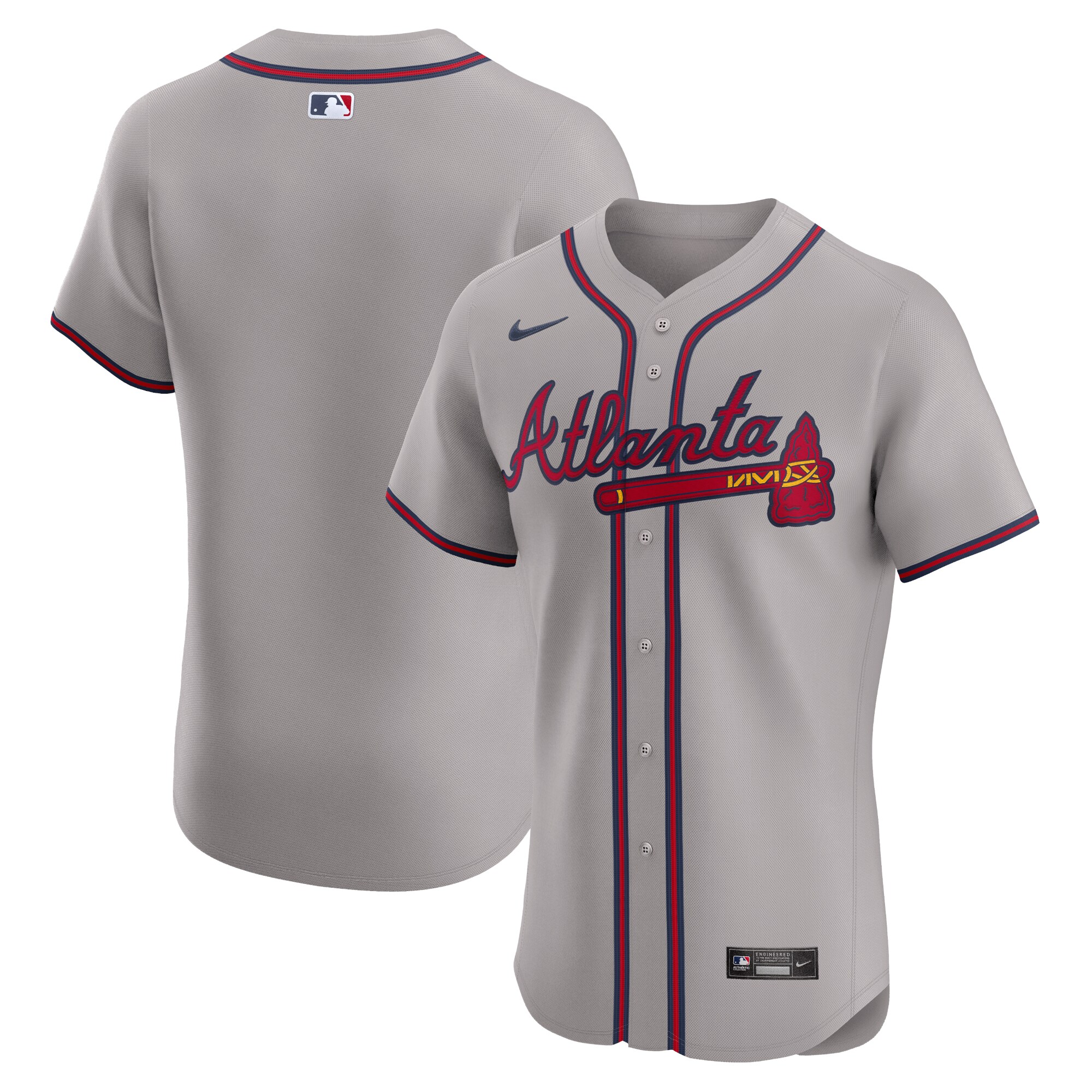 Atlanta Braves Road Elite Baseball Jersey - Gray