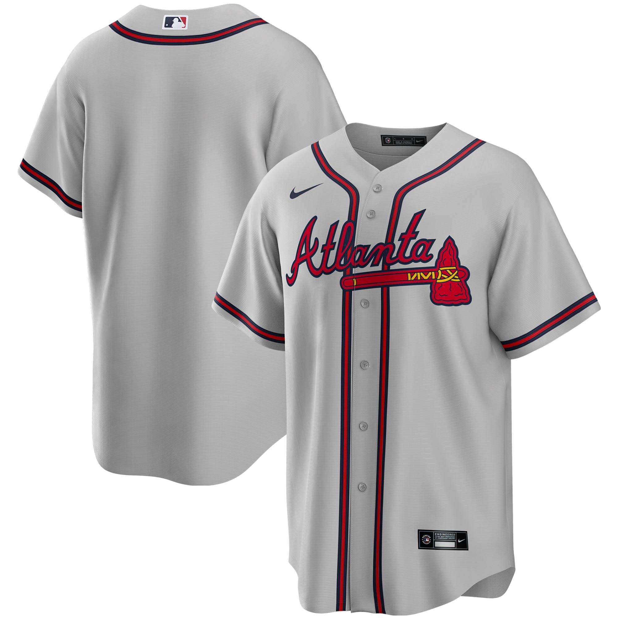 Atlanta Braves Road Replica Team Baseball Jersey - Gray
