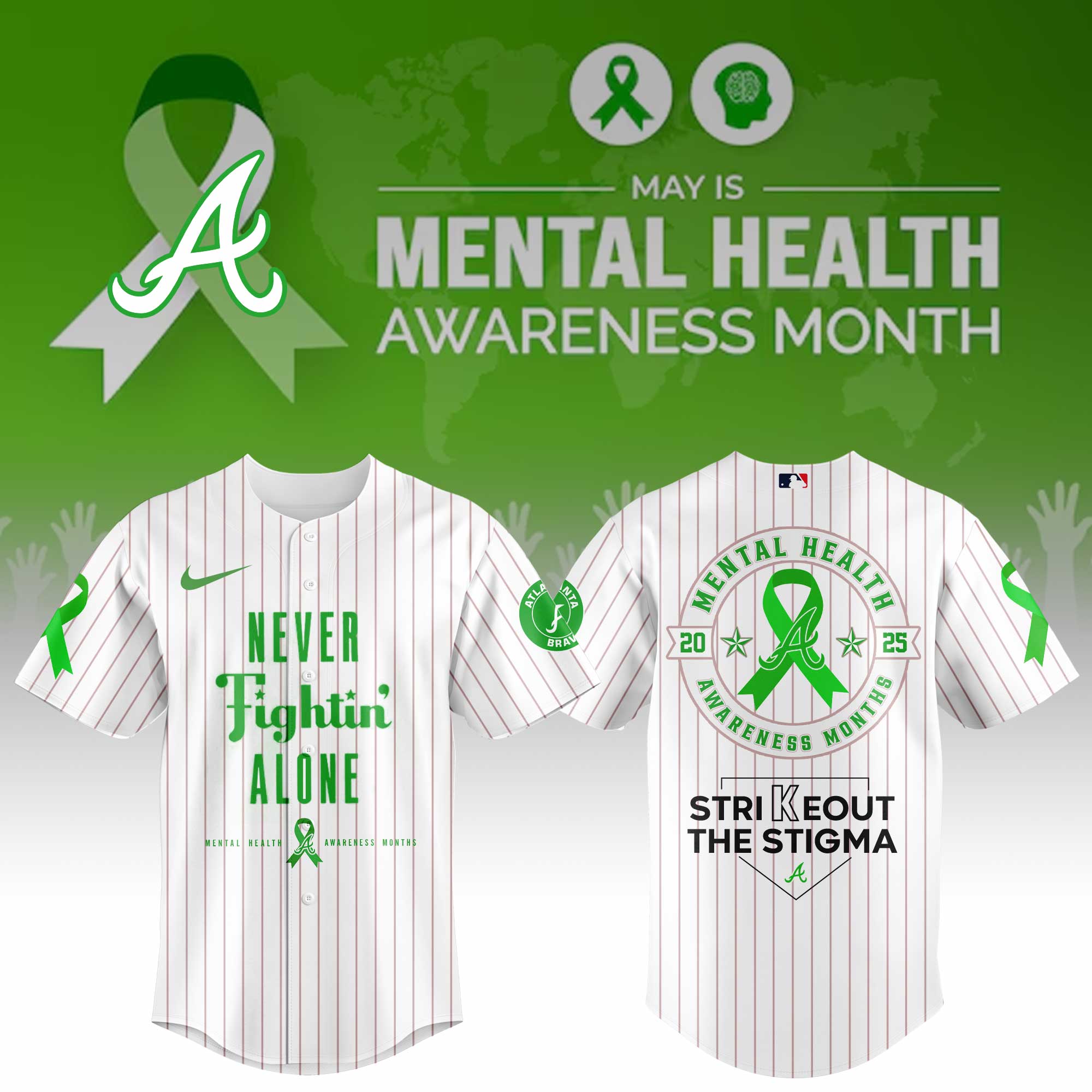 Atlanta Braves Special Mental Health Awareness Week Limited Edition Jersey