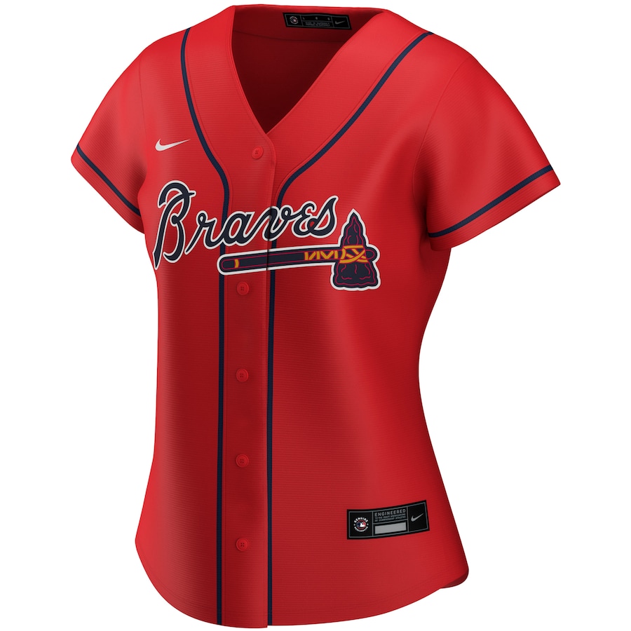 Alternative view of Atlanta Braves Women's Alternate 2020 Replica Baseball Jersey ÃƒÂ¢Ã¢â€šÂ¬Ã¢â‚¬Å“ Red