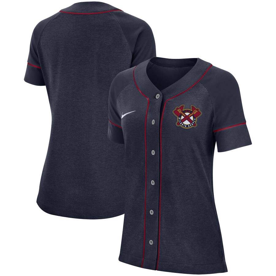 Atlanta Braves Women's Classic Baseball Jersey - Navy