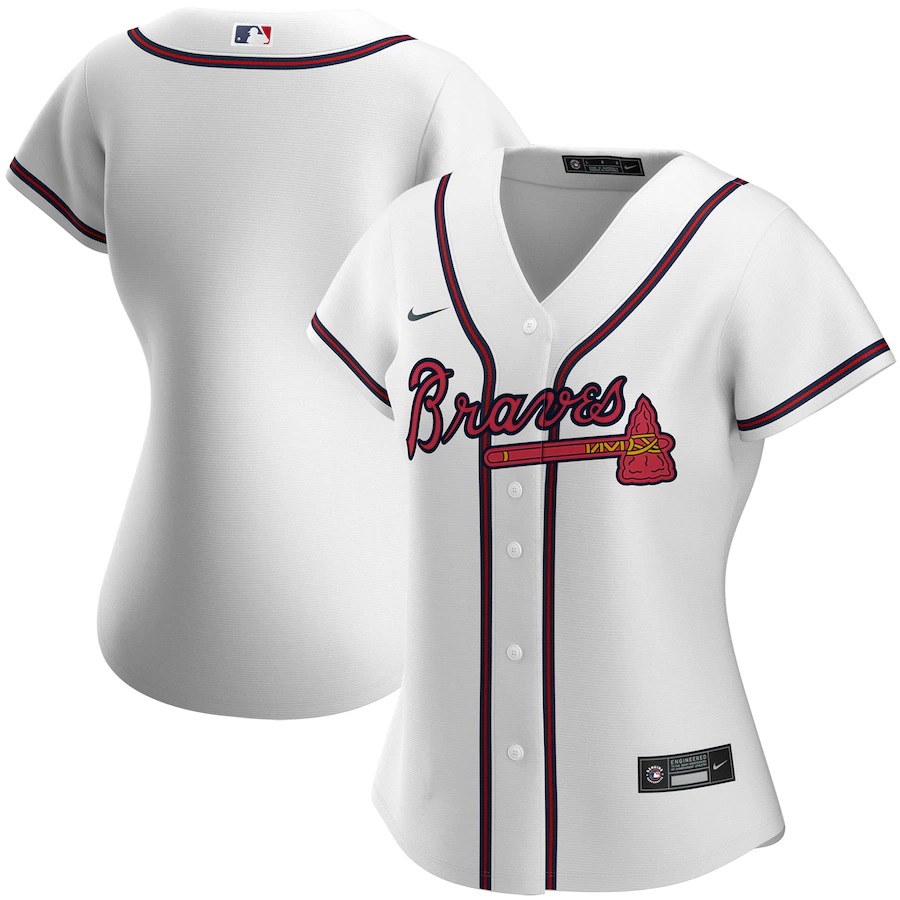 Atlanta Braves Women's Home 2020 Replica Team Baseball Jersey ÃƒÂ¢Ã¢â€šÂ¬Ã¢â‚¬Å“ White