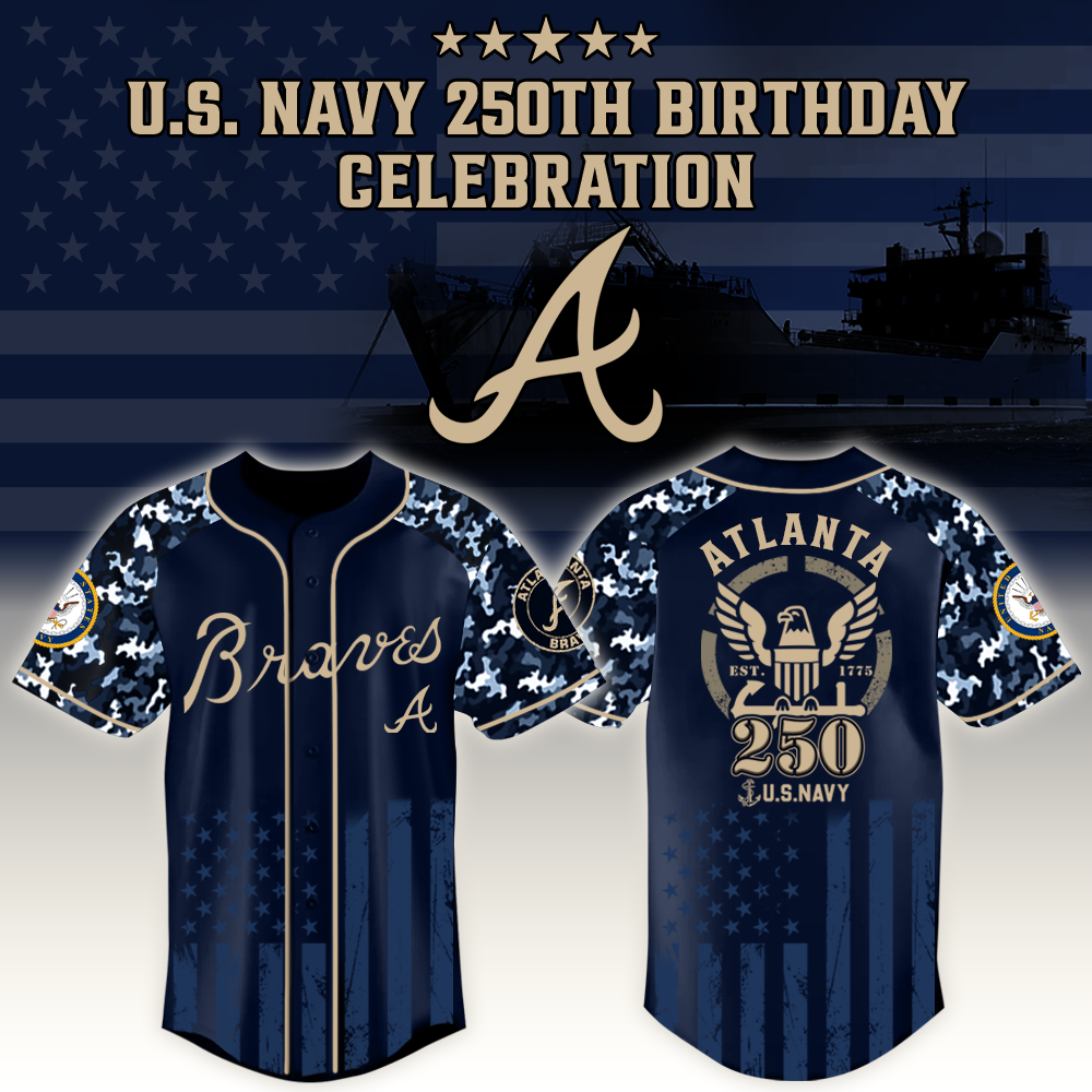 Atlanta Braves X Mlb Honoring 250 Years Of The U.s. Navy – Mlb Baseball Jersey
